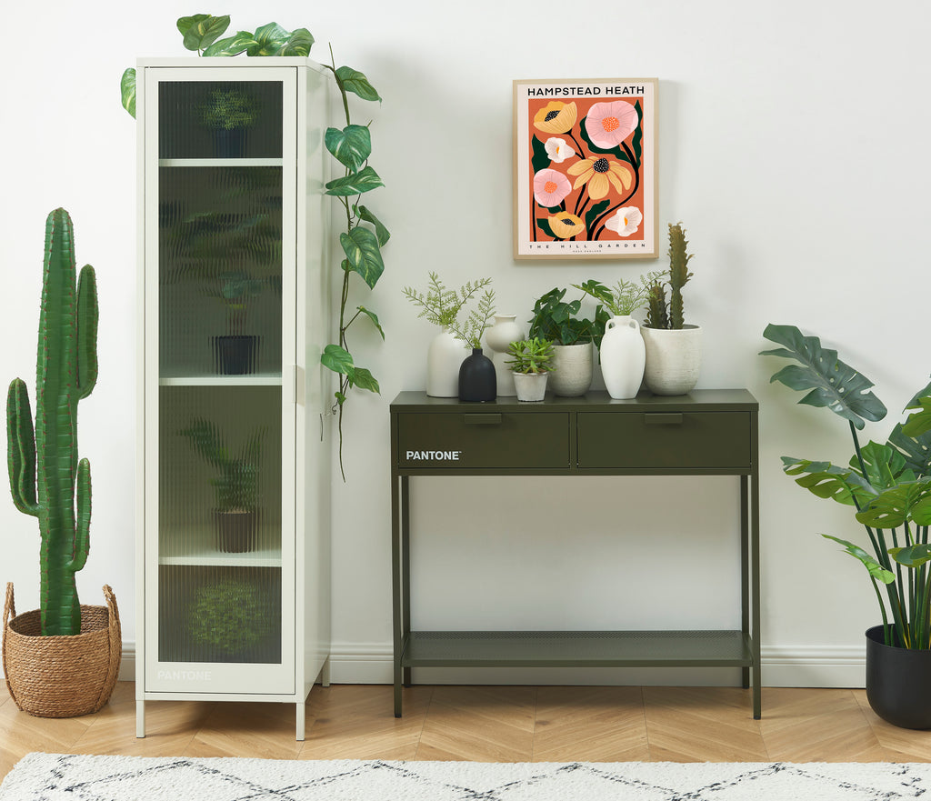 PANTONE® Metal Console Table – Olive green