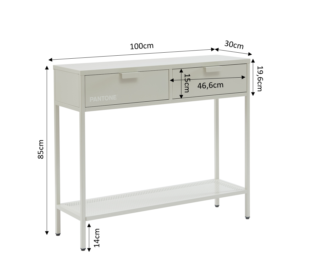 PANTONE® Metal Console Table – Sand