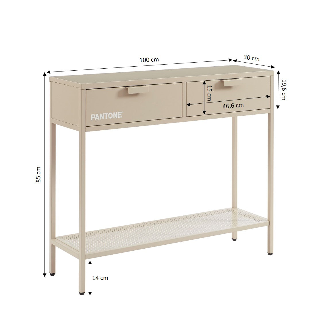 PANTONE® Metal Console Table – Taupe