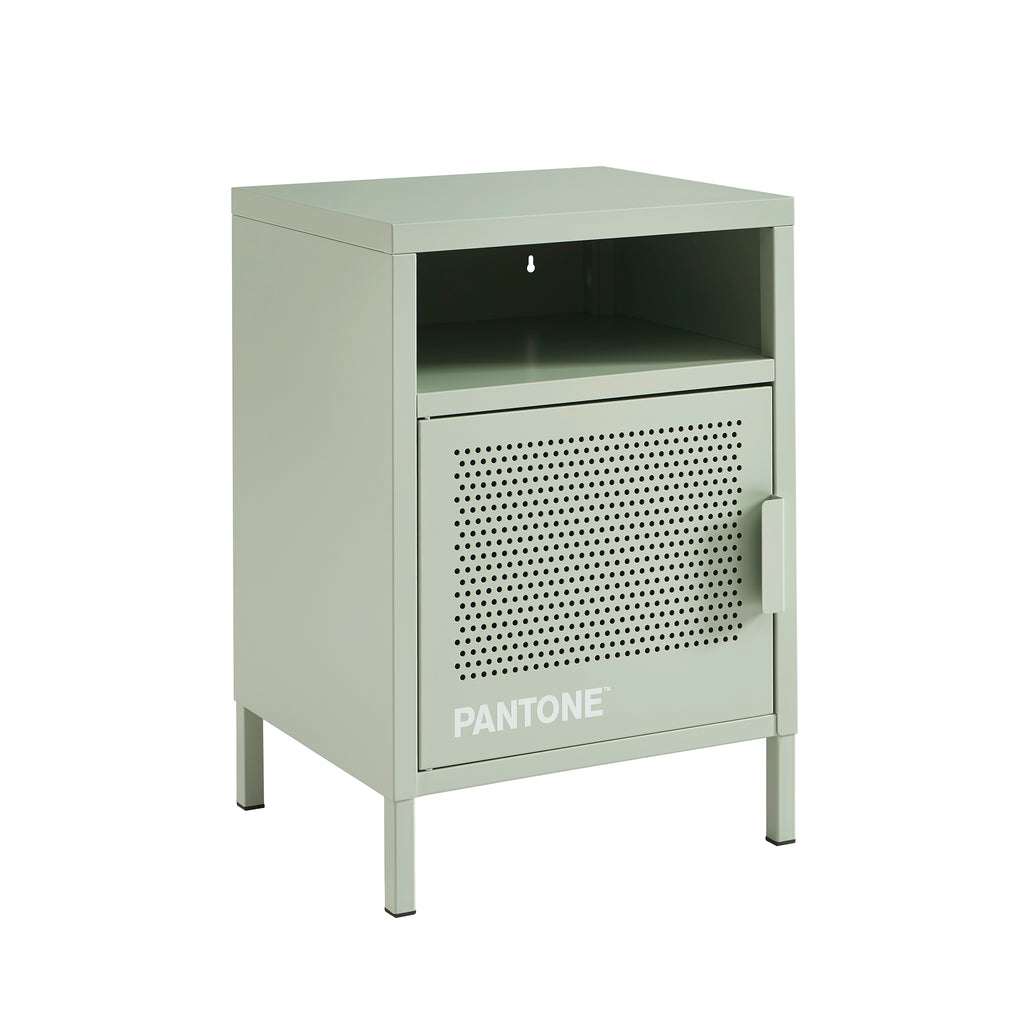 PANTONE® Metal 2-Drawer Nightstand – Almond green