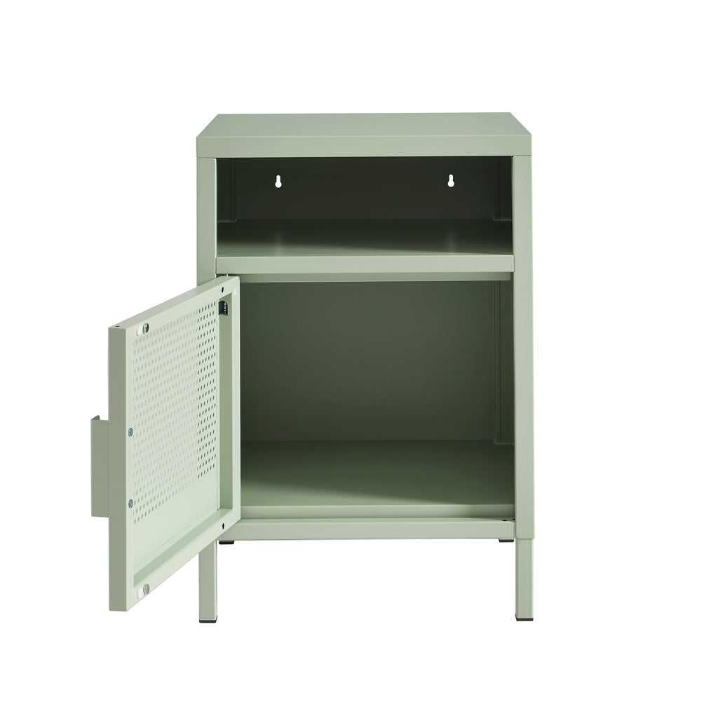 PANTONE® Metal 2-Drawer Nightstand – Almond green