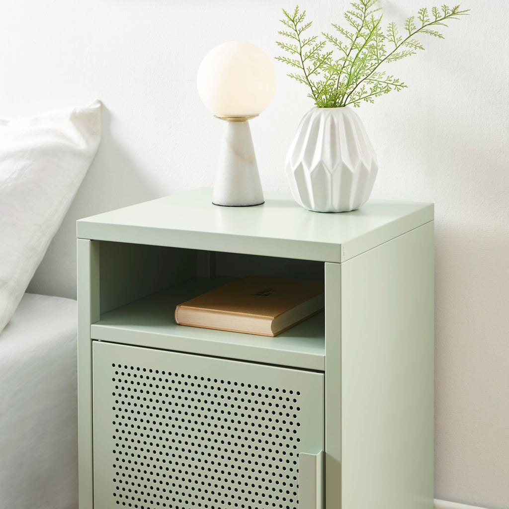 PANTONE® Metal Nightstand – Almond green