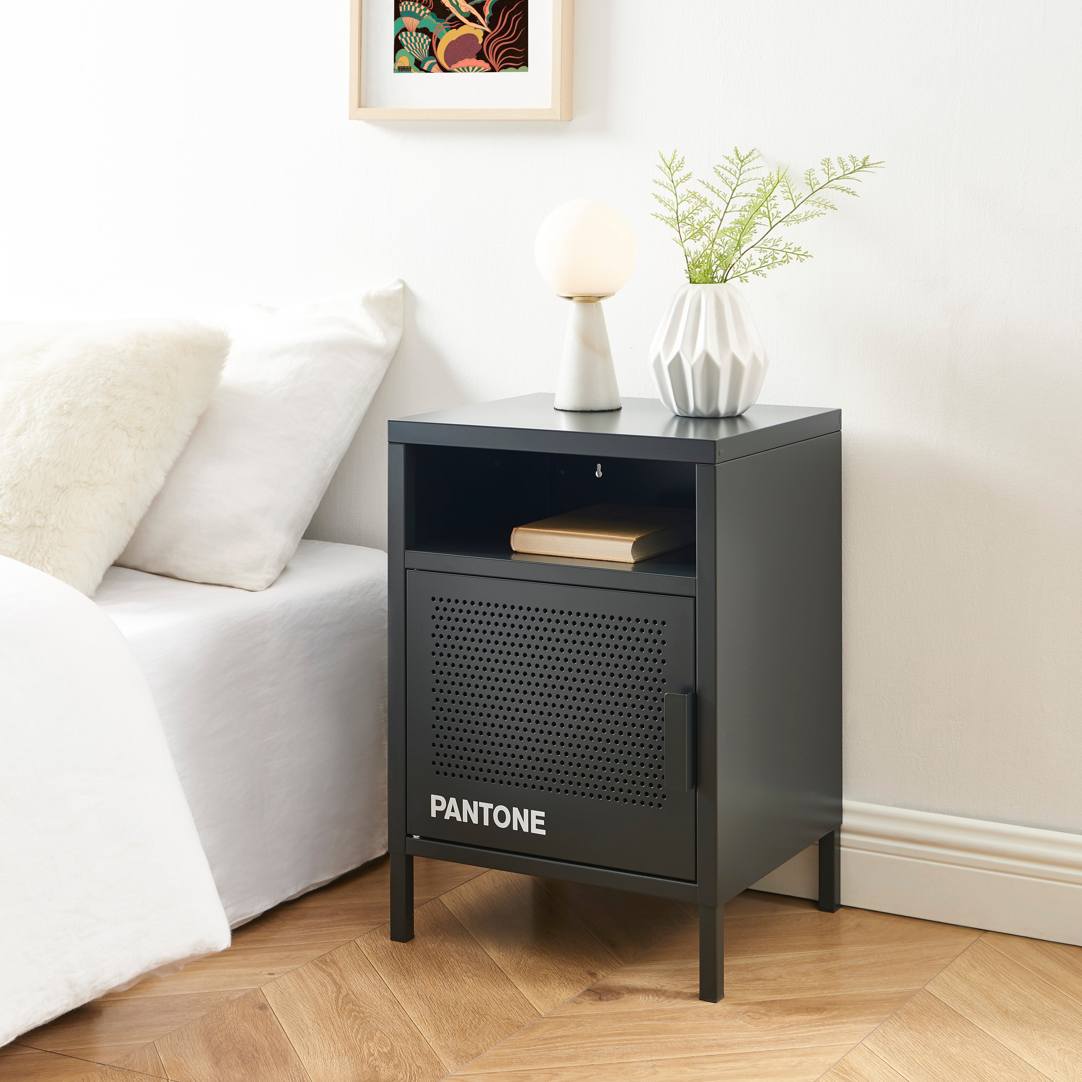 PANTONE® Metal Nightstand – Anthracite