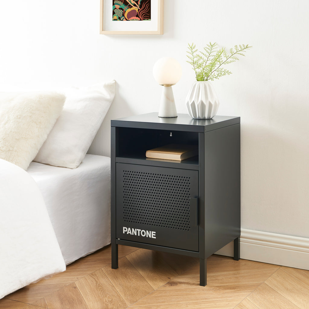 PANTONE® Metal 2-Drawer Nightstand – Anthracite