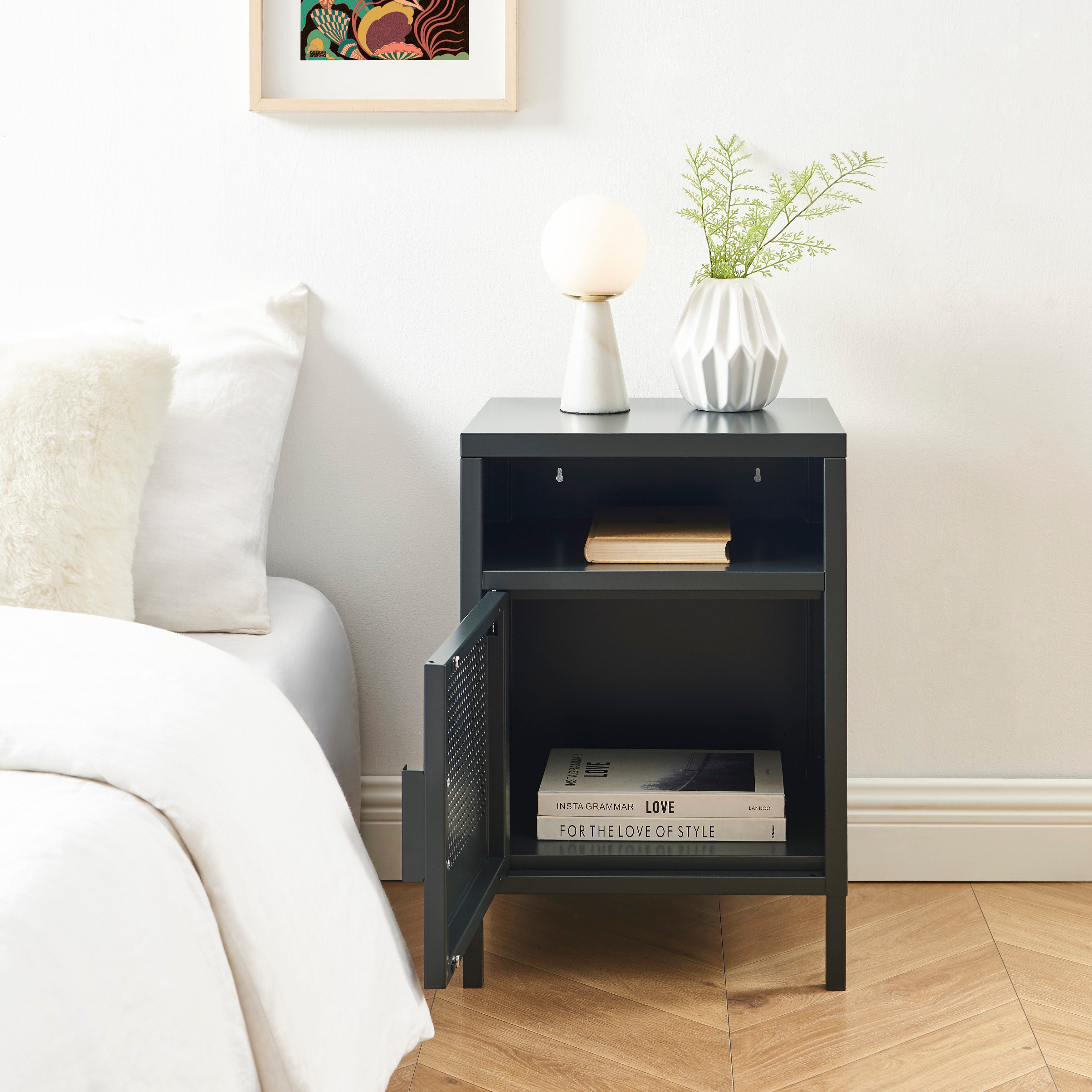 PANTONE® Metal Nightstand – Anthracite