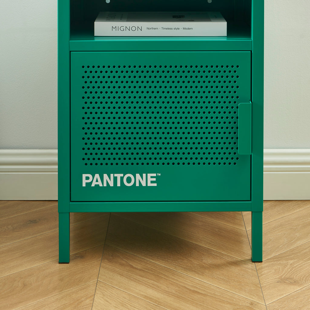 PANTONE® Metal 2-Drawer Nightstand – Emerald green