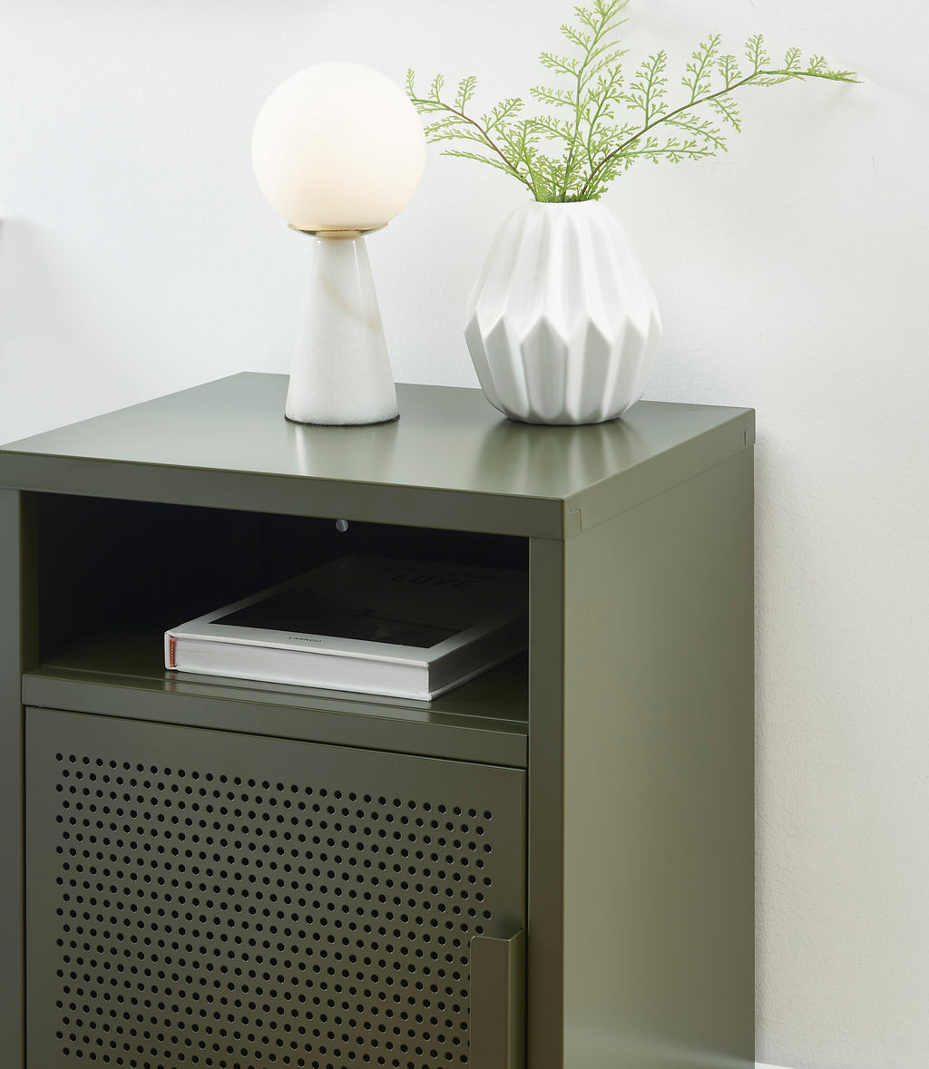 PANTONE® Metal Nightstand – Olive green