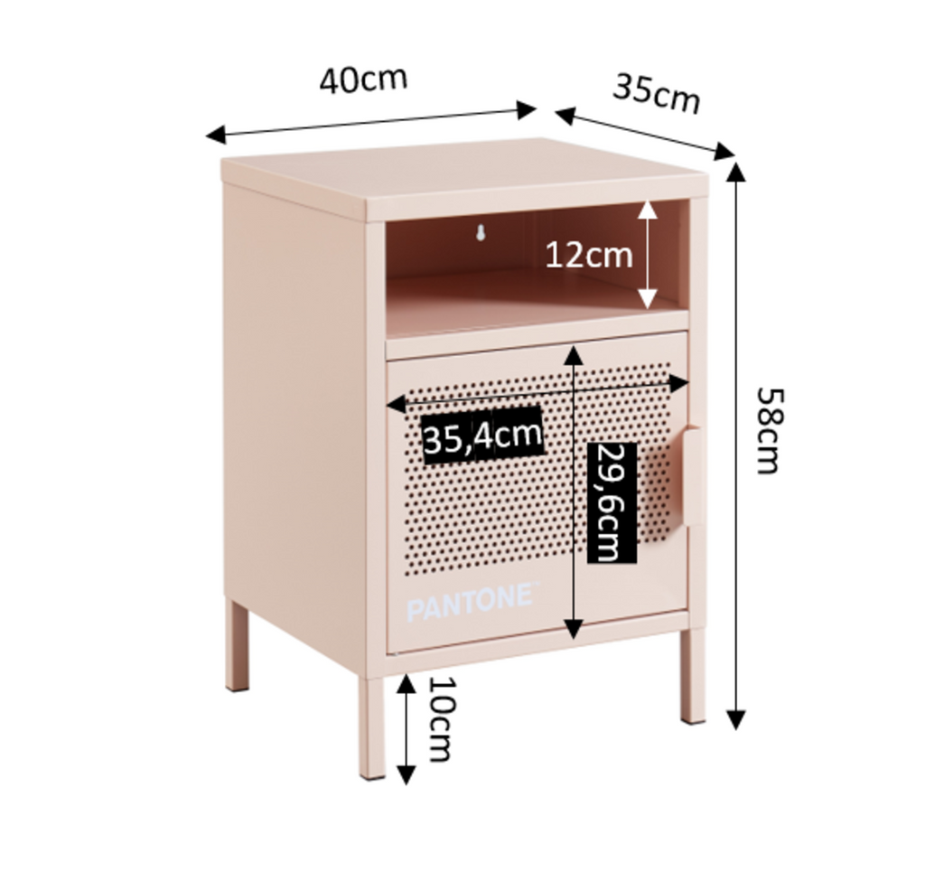 PANTONE® Metal Nightstand – Pink