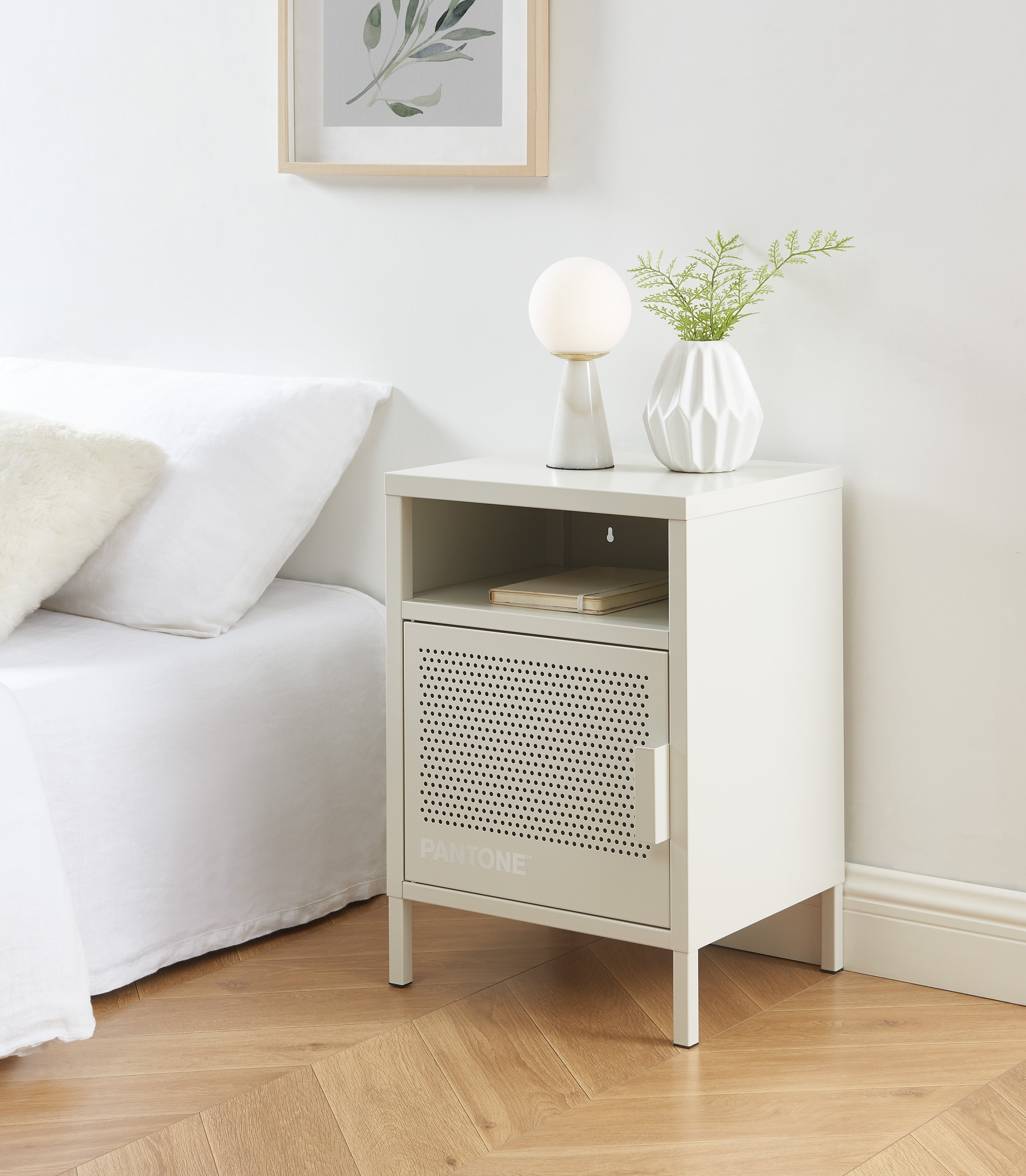 PANTONE® Metal Nightstand – Sand