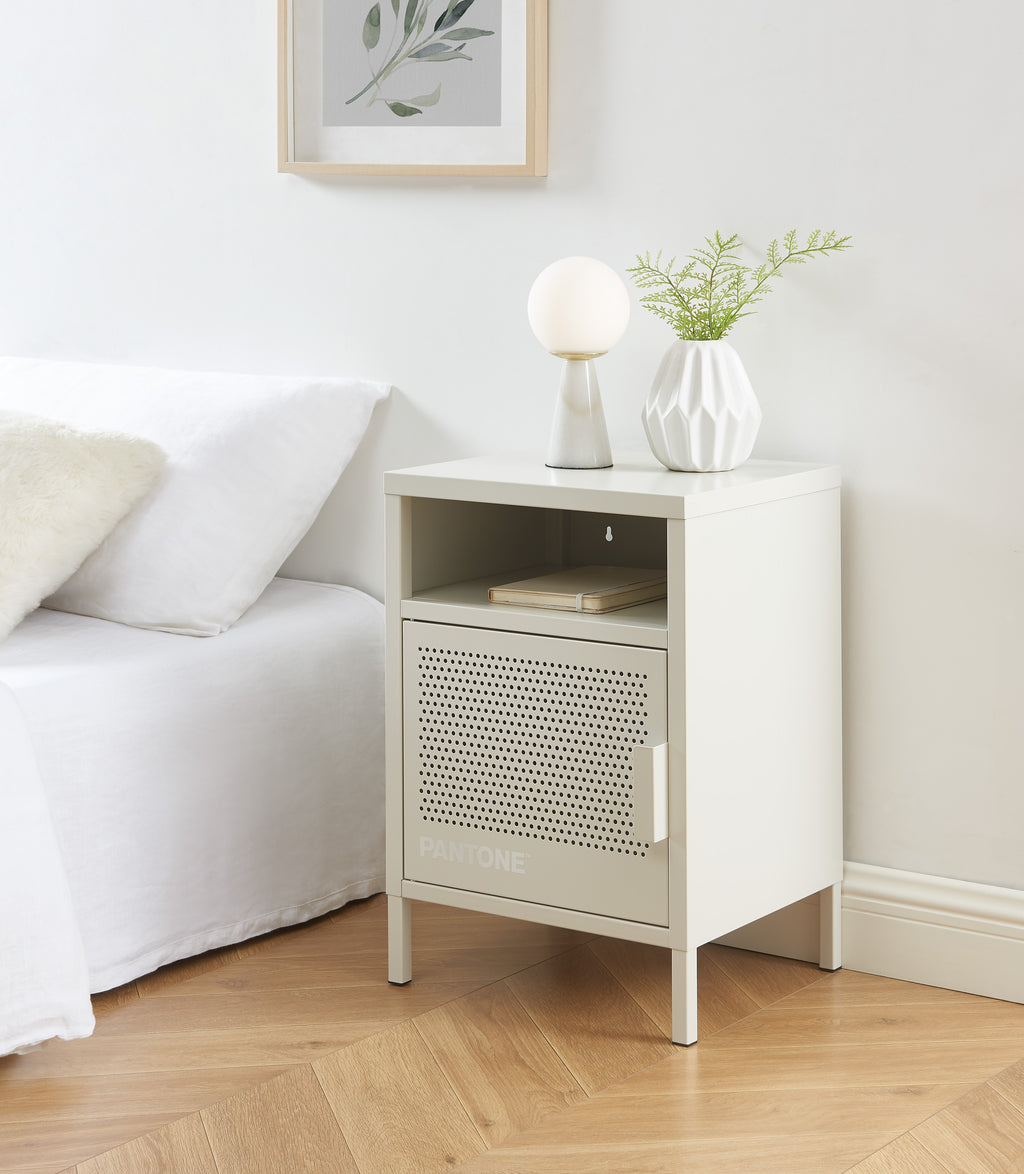 PANTONE® Metal 2-Drawer Nightstand – Sand