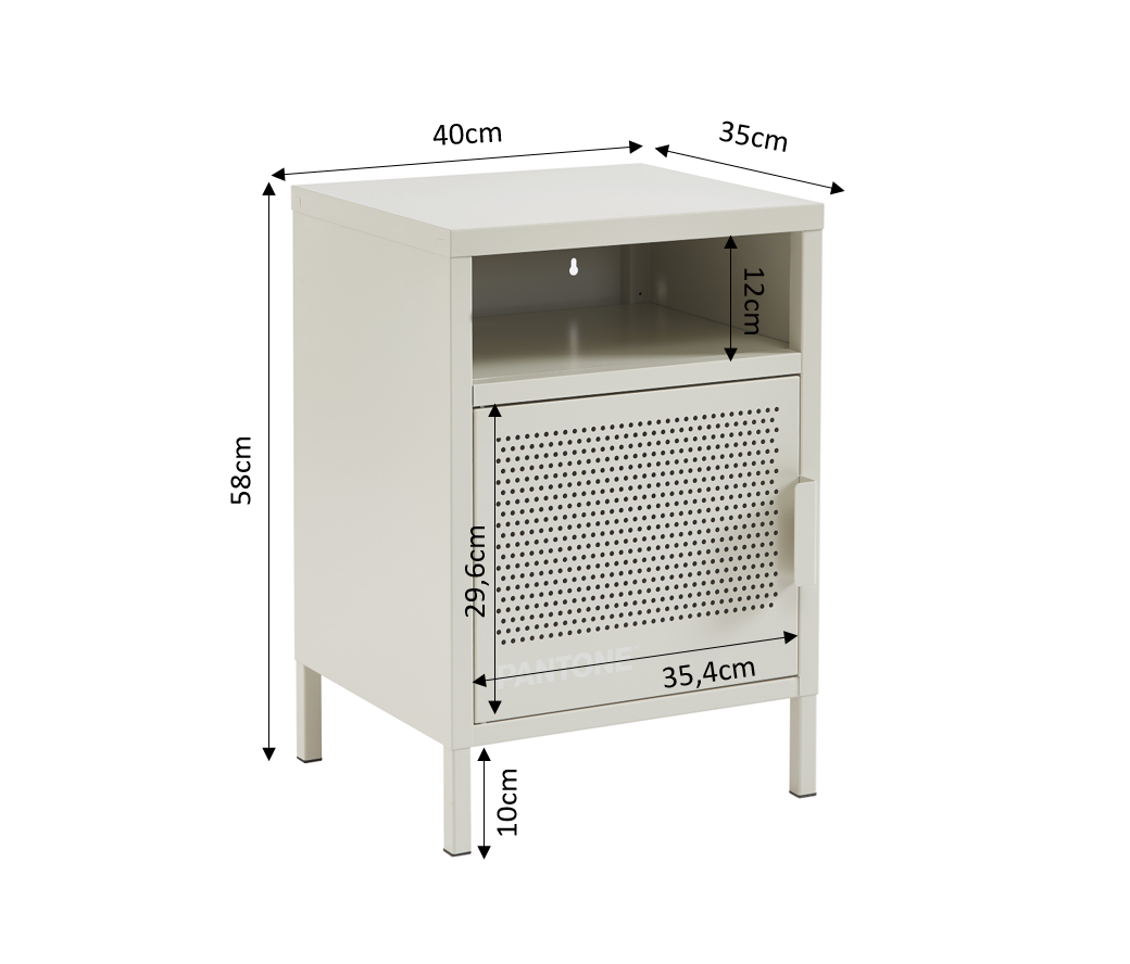 PANTONE® Metal 2-Drawer Nightstand – Sand