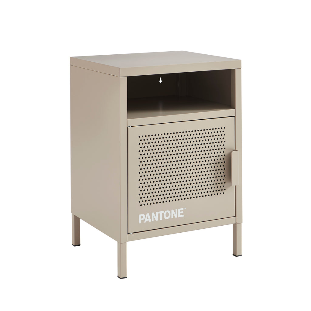 PANTONE® Metal Nightstand – Taupe