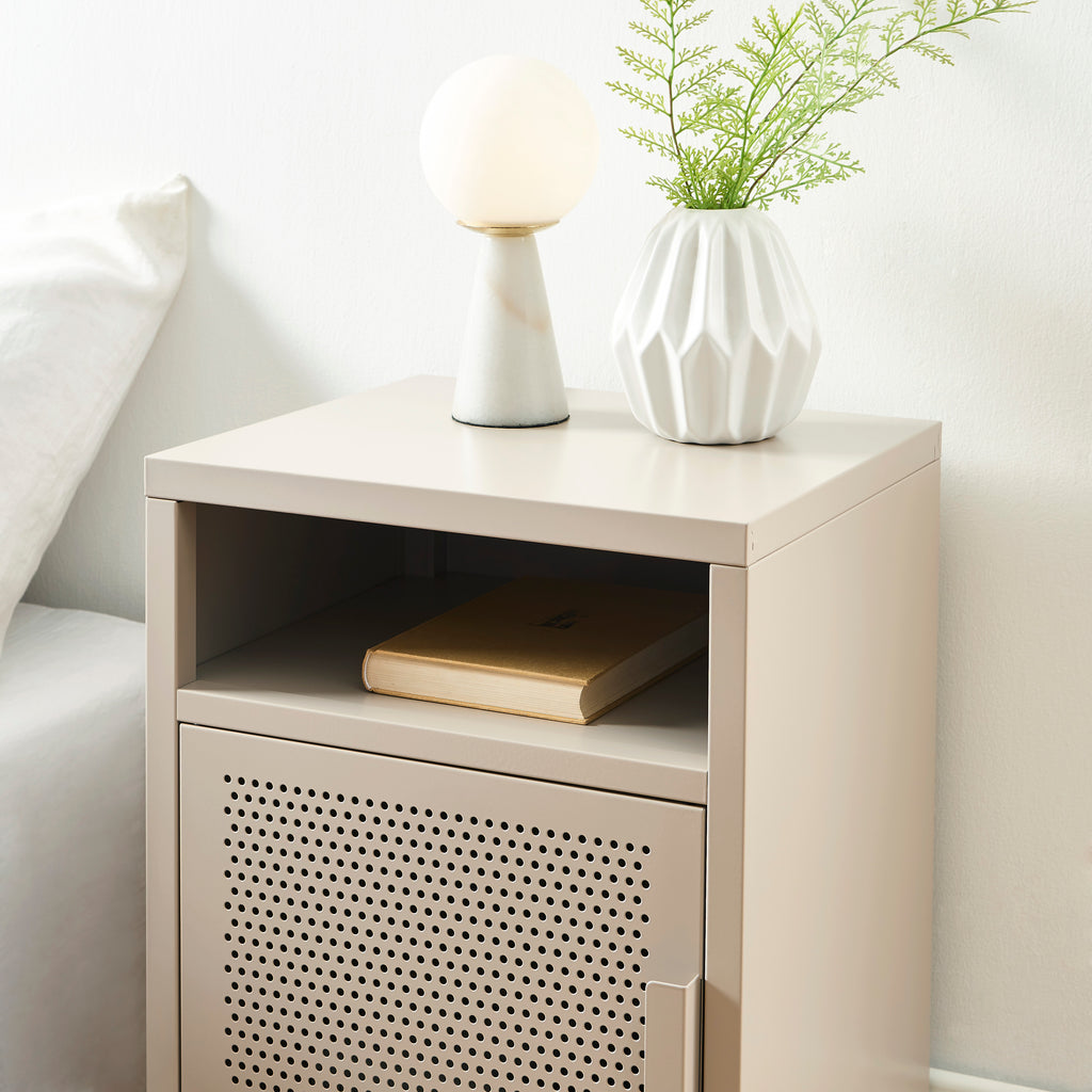 PANTONE® Metal Nightstand – Taupe