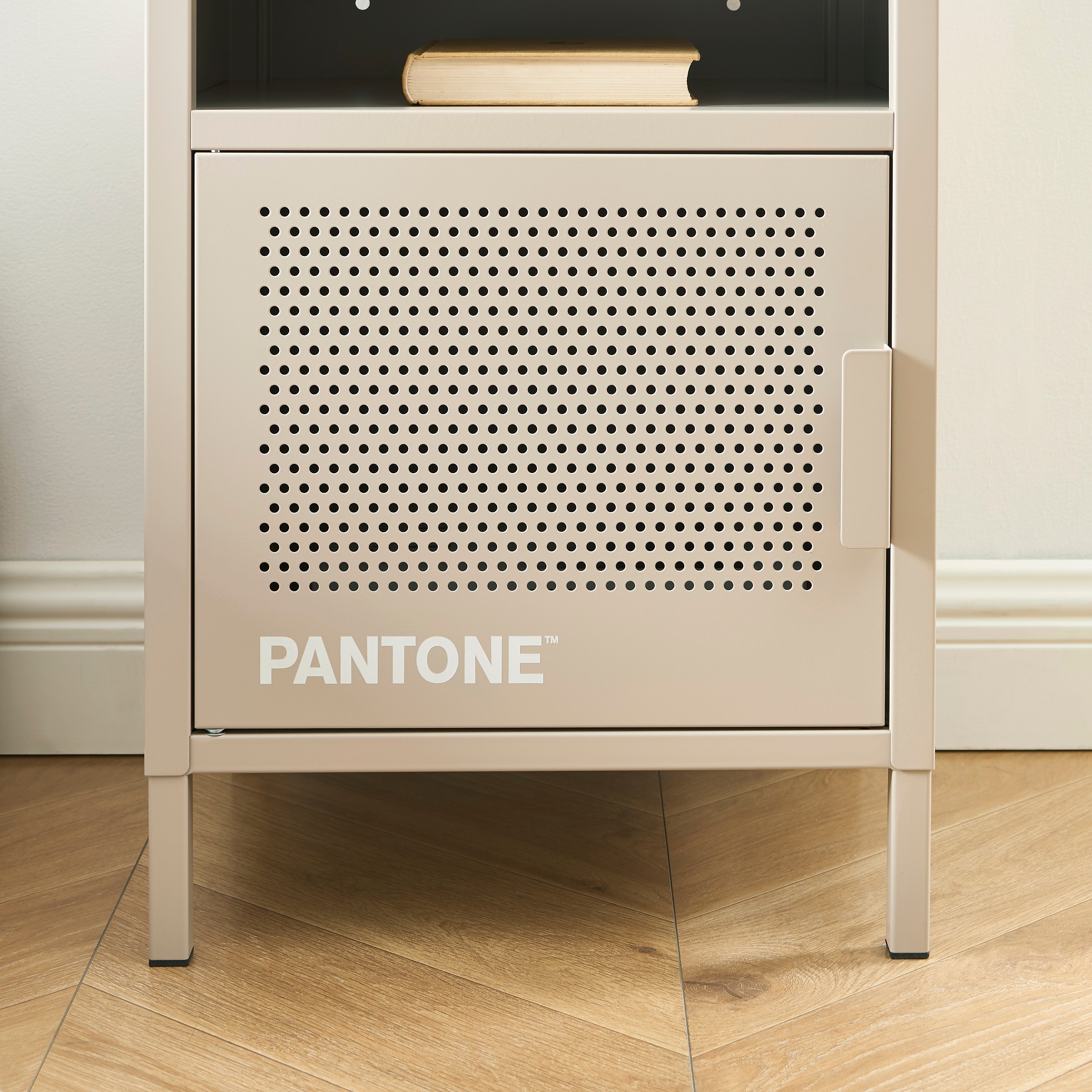 PANTONE® Metal 2-Drawer Nightstand – Taupe