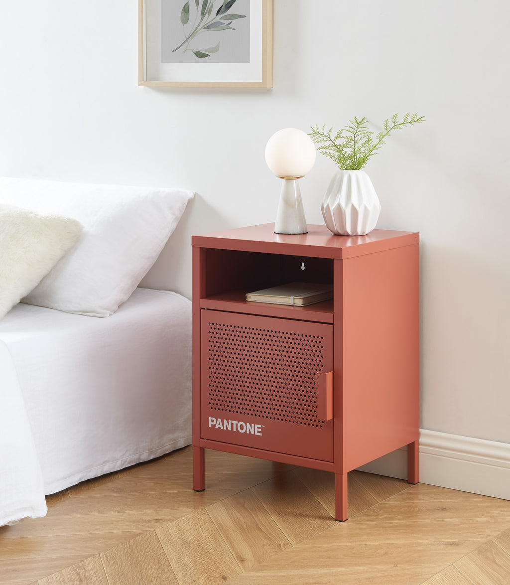 PANTONE® Metal Nightstand – Terracotta
