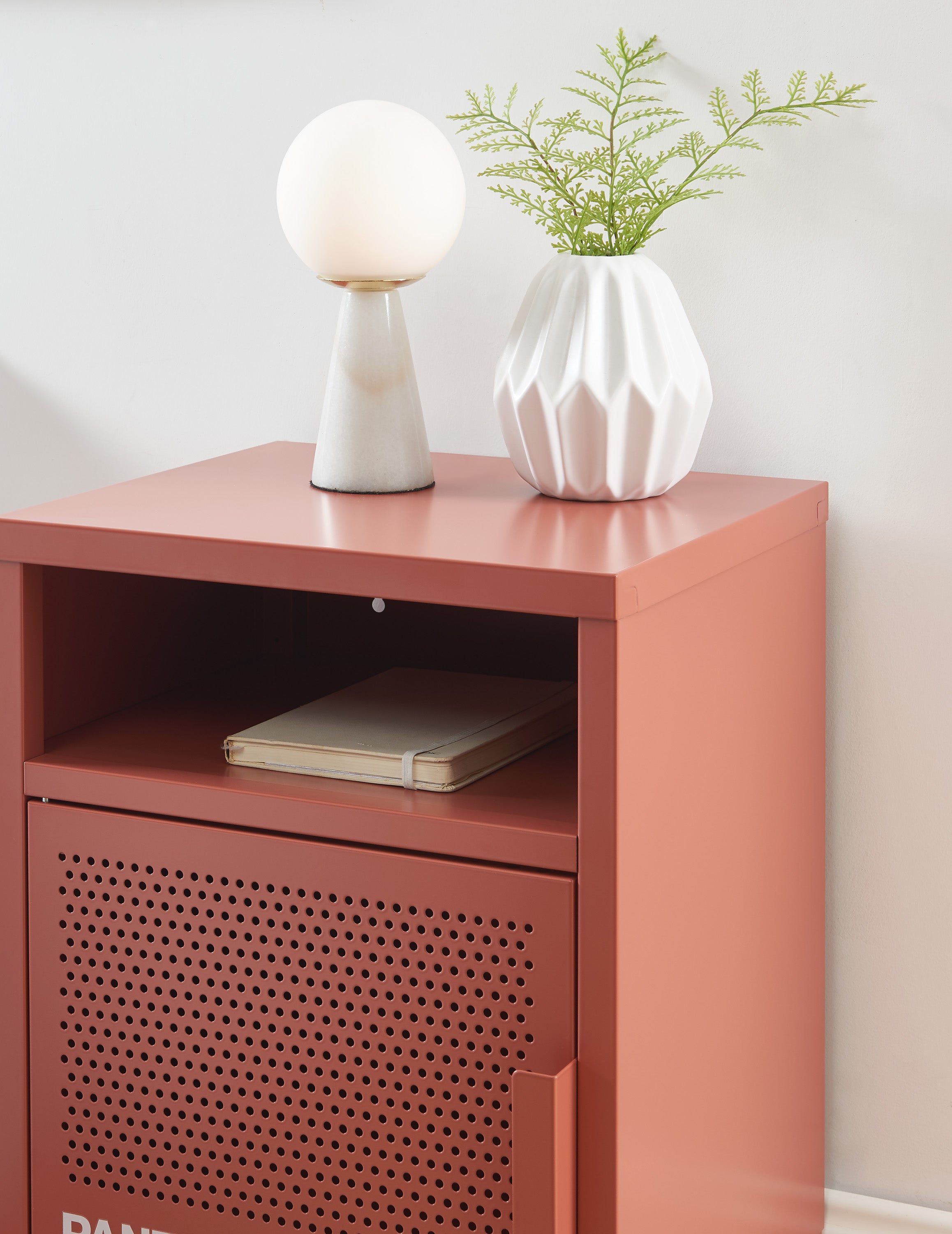 PANTONE® Metal 2-Drawer Nightstand – Terracotta