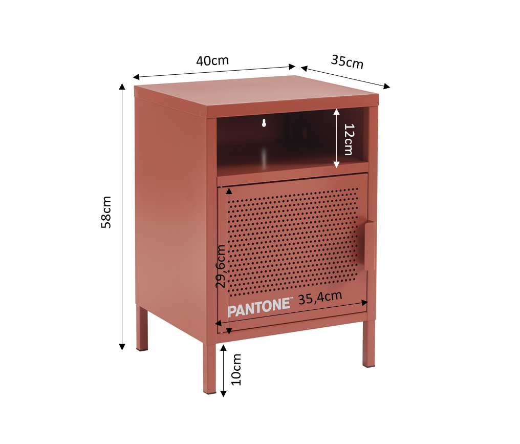 PANTONE® Metal Nightstand – Terracotta