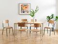 PANTONE® Set of 2 Dining Chairs with Ash Veneer Seat and Metal Legs – Sand