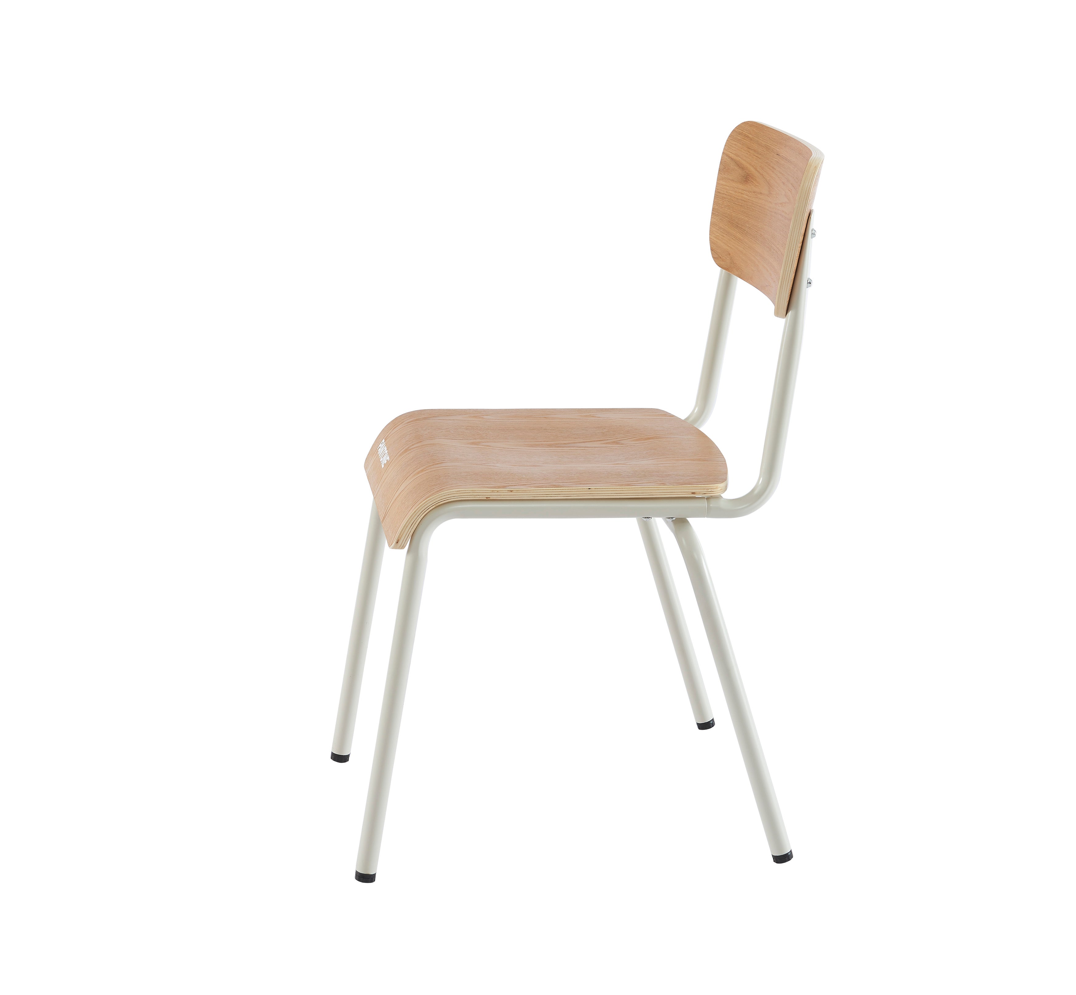 PANTONE® Set of 2 Dining Chairs with Ash Veneer Seat and Metal Legs – Sand