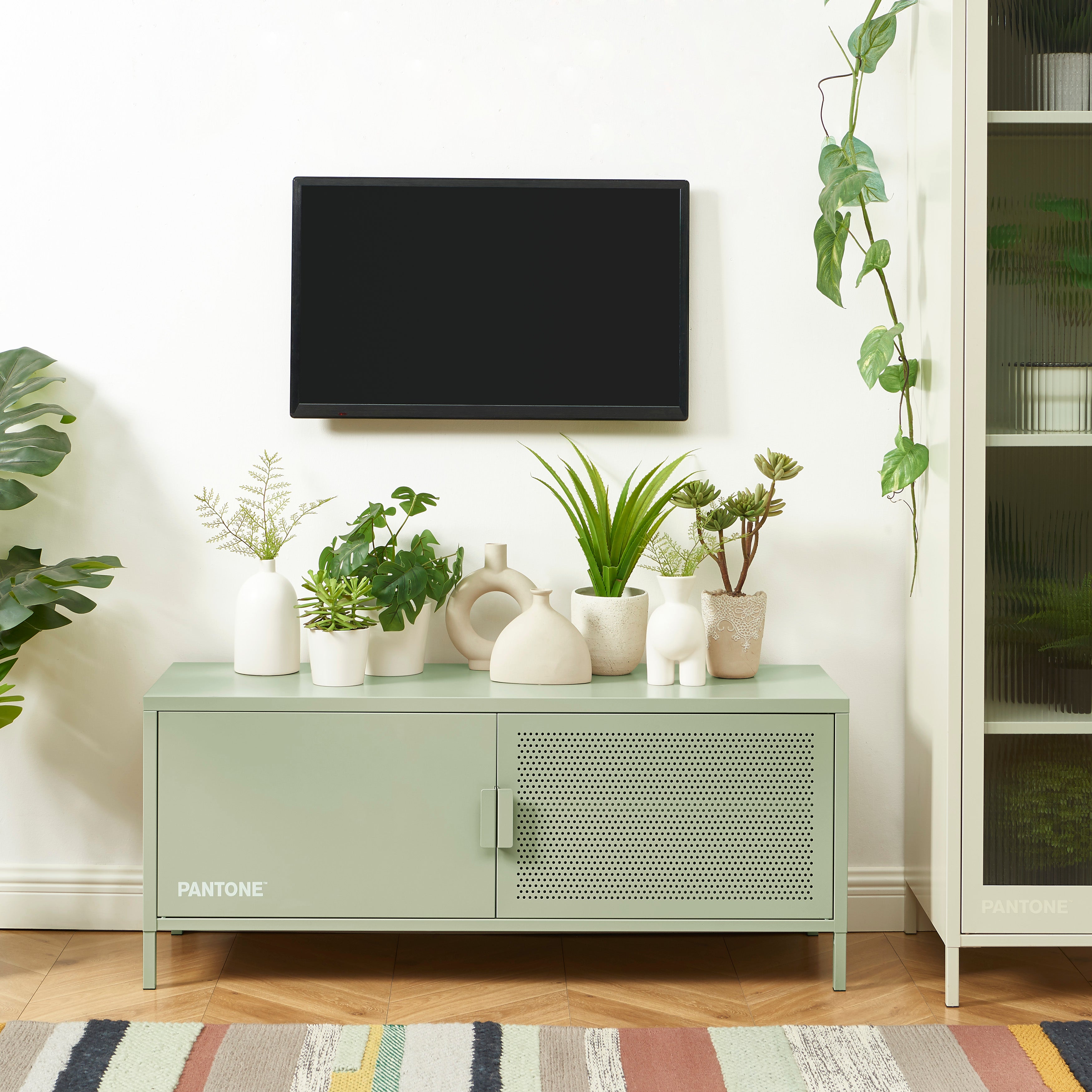 PANTONE® Metal TV Stand – Almond green