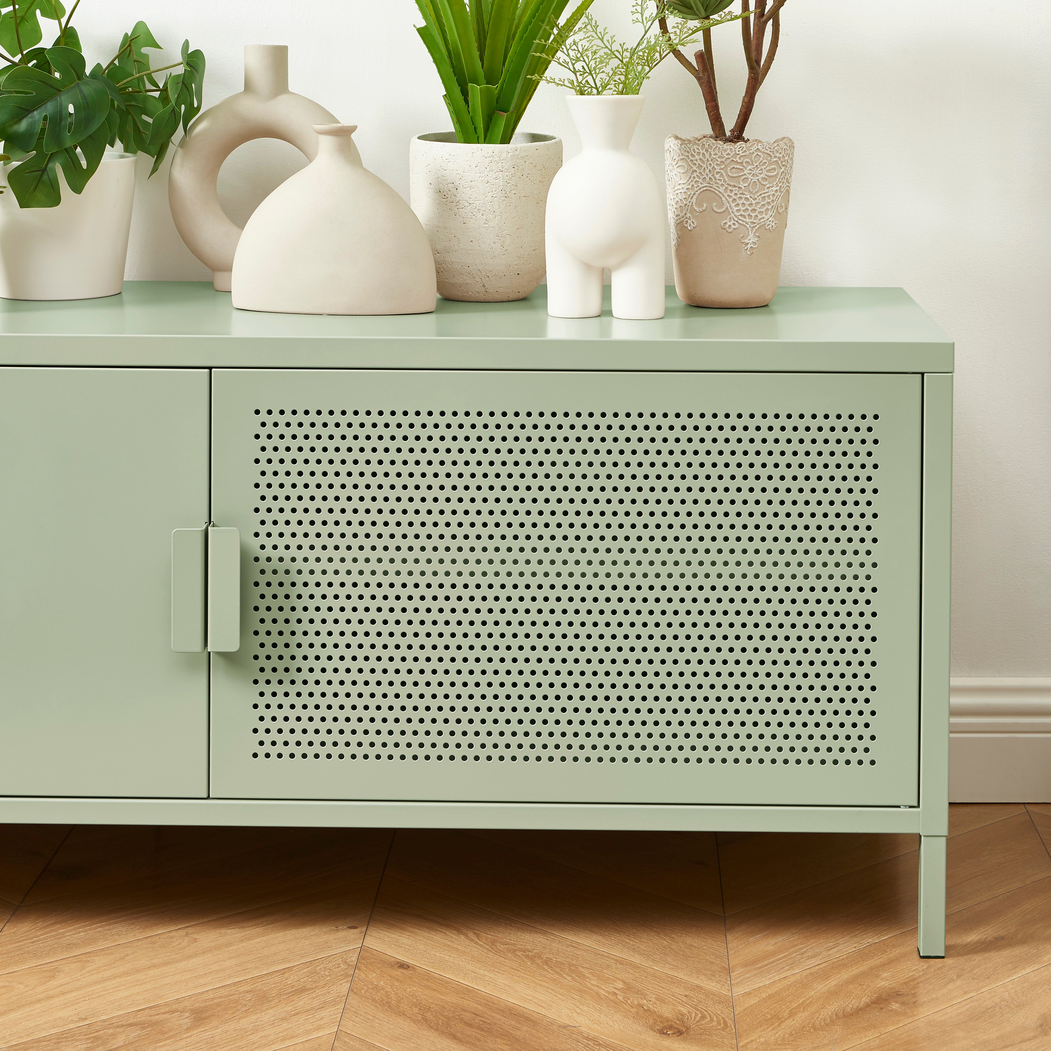 PANTONE® Metal TV Stand – Almond green