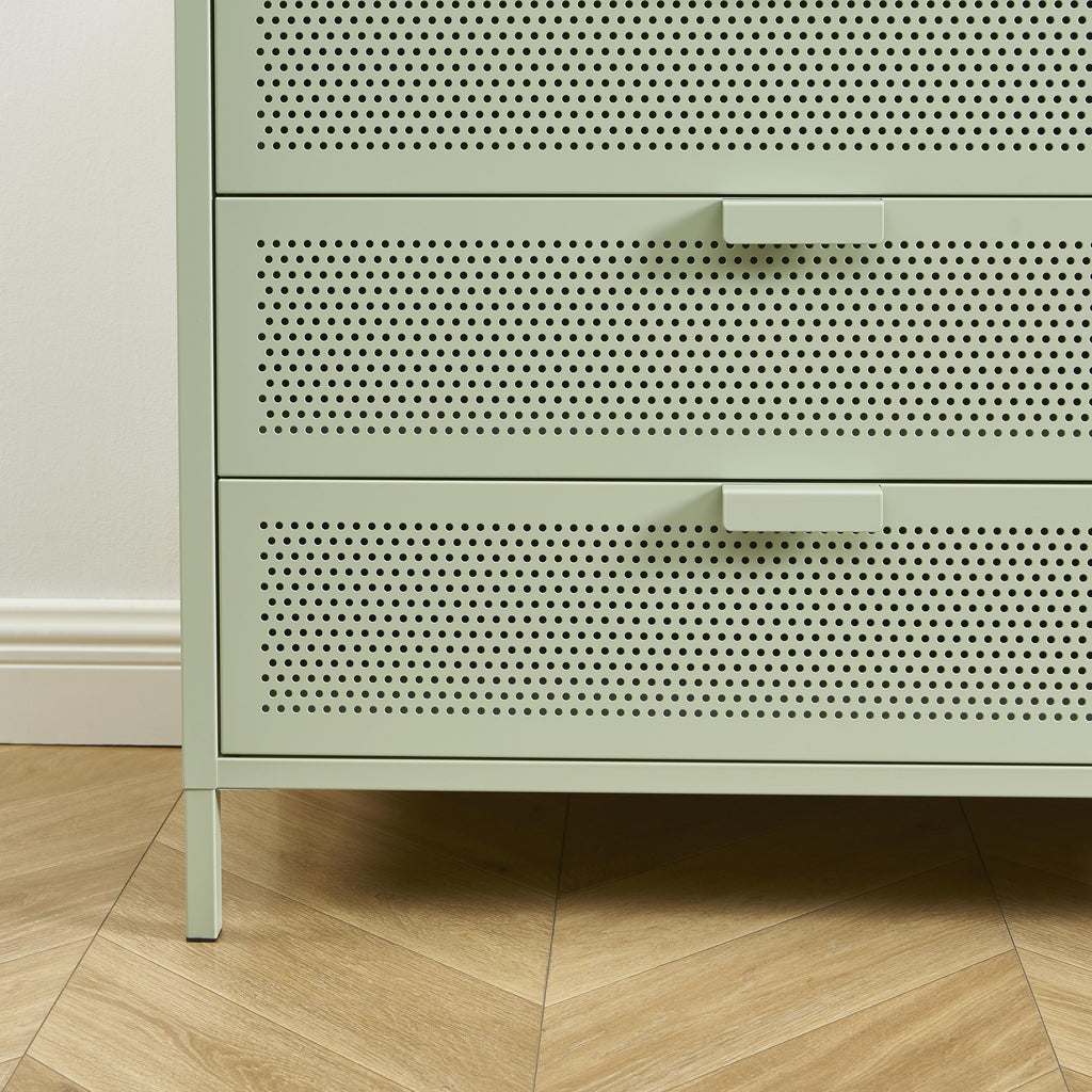 PANTONE® Metal 4-Drawer Chest – Almond green