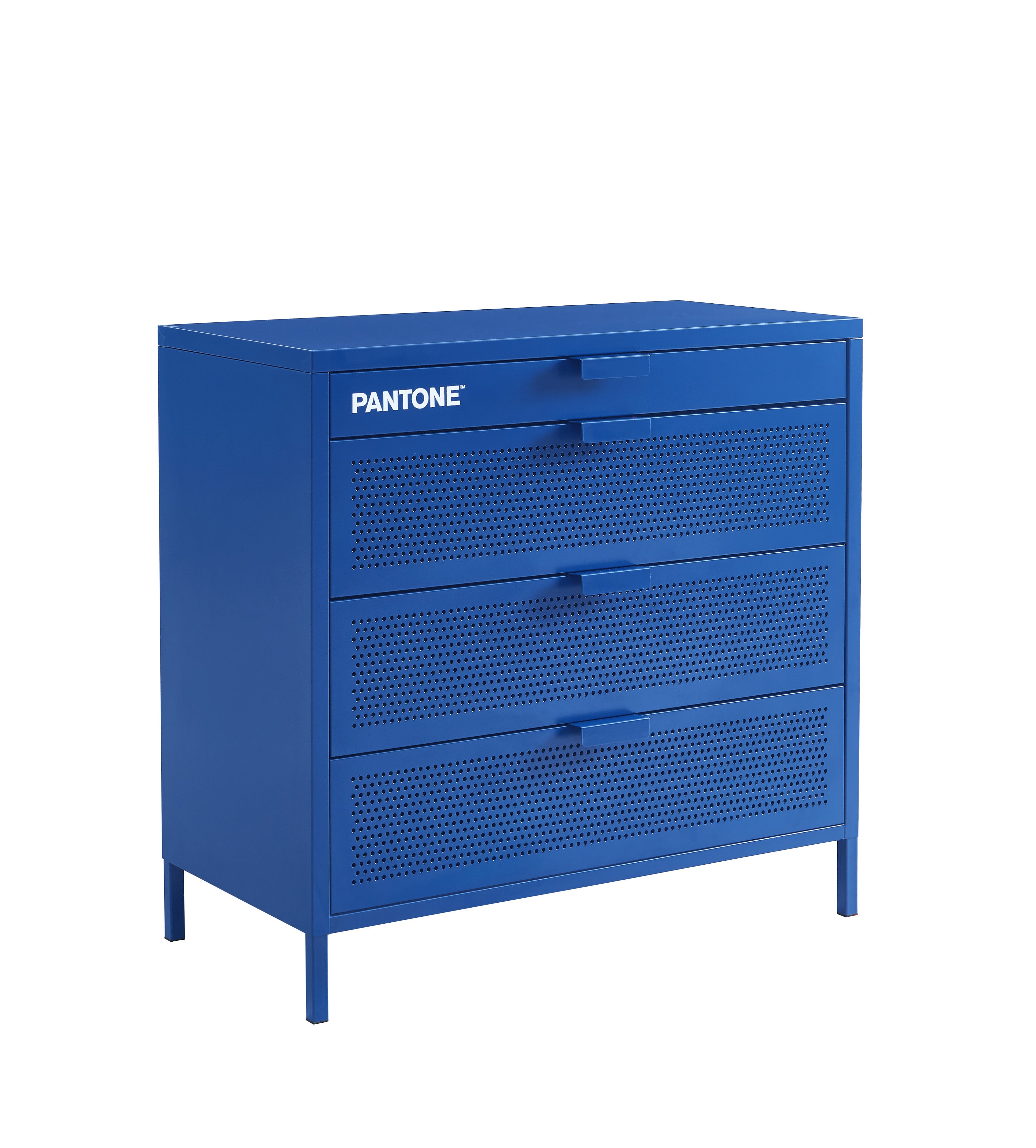 PANTONE® Metal 4-Drawer Chest – Electric blue
