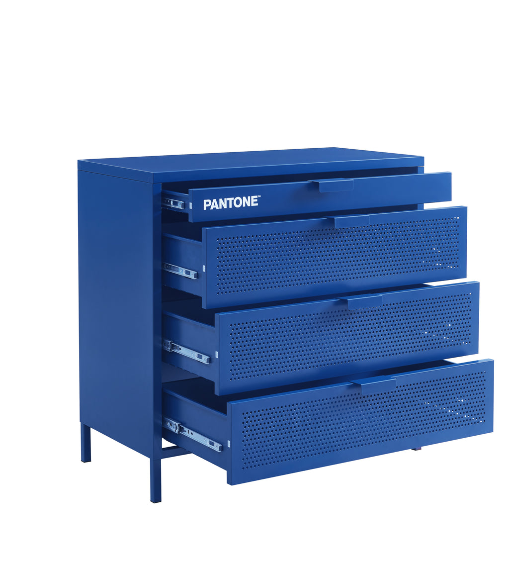 PANTONE® Metal 4-Drawer Chest – Electric blue