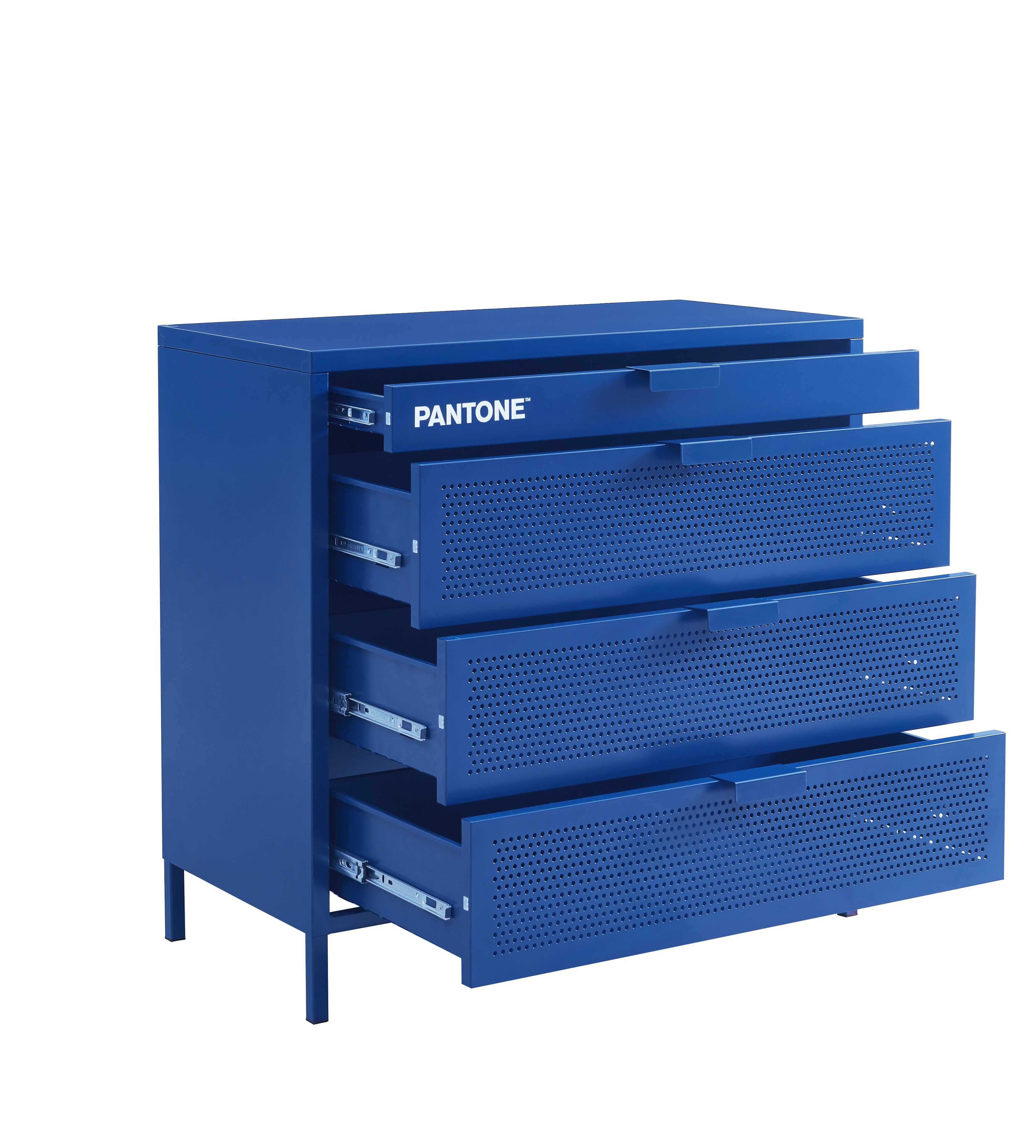 PANTONE® Metal 4-Drawer Chest – Electric blue