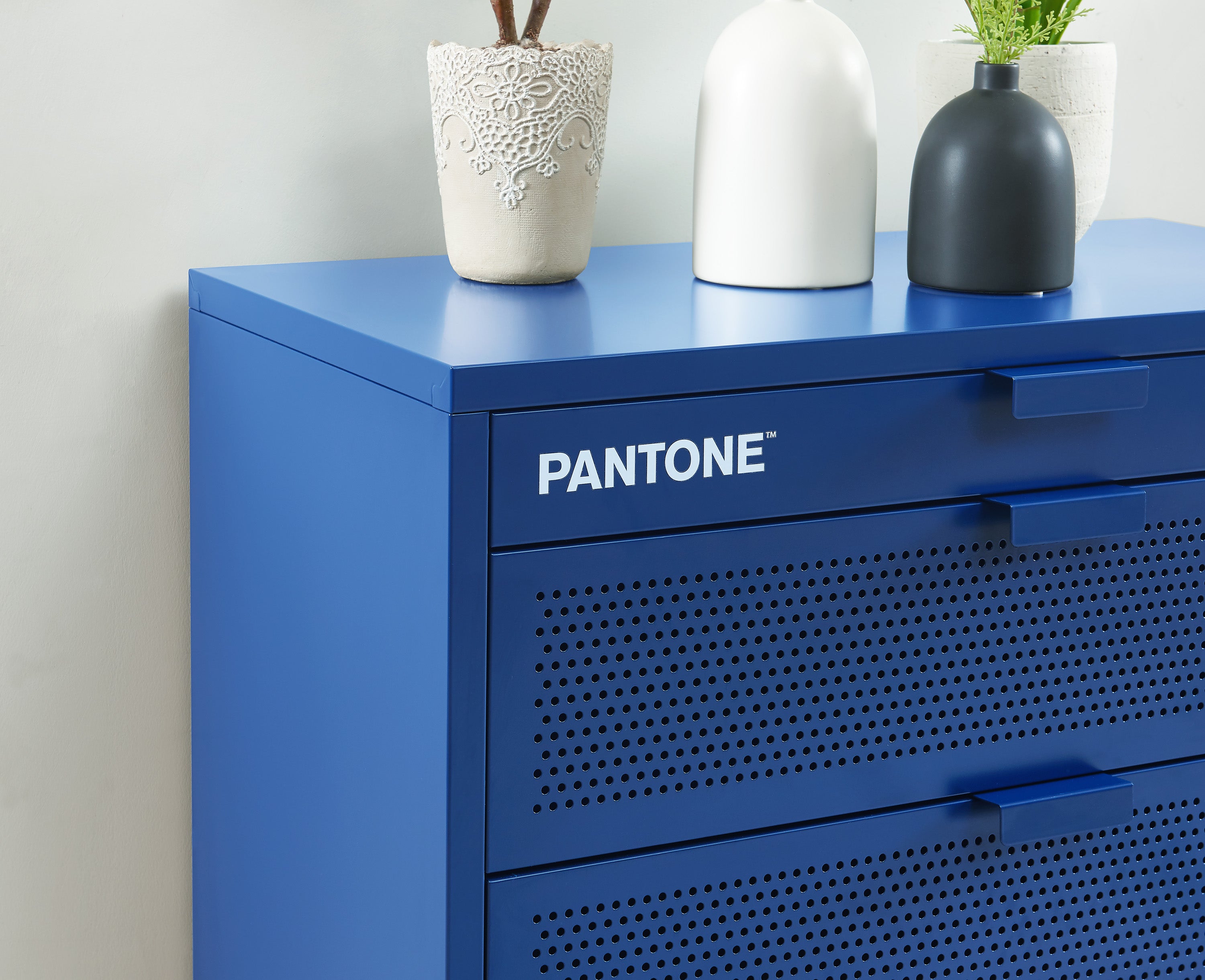 PANTONE® Metal 4-Drawer Chest – Electric blue
