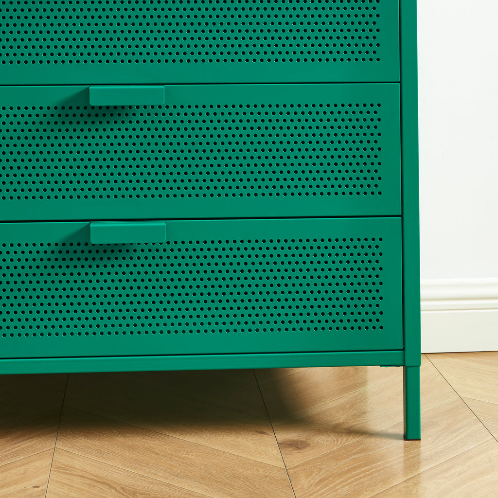 PANTONE® Metal 4-Drawer Chest – Emerald green