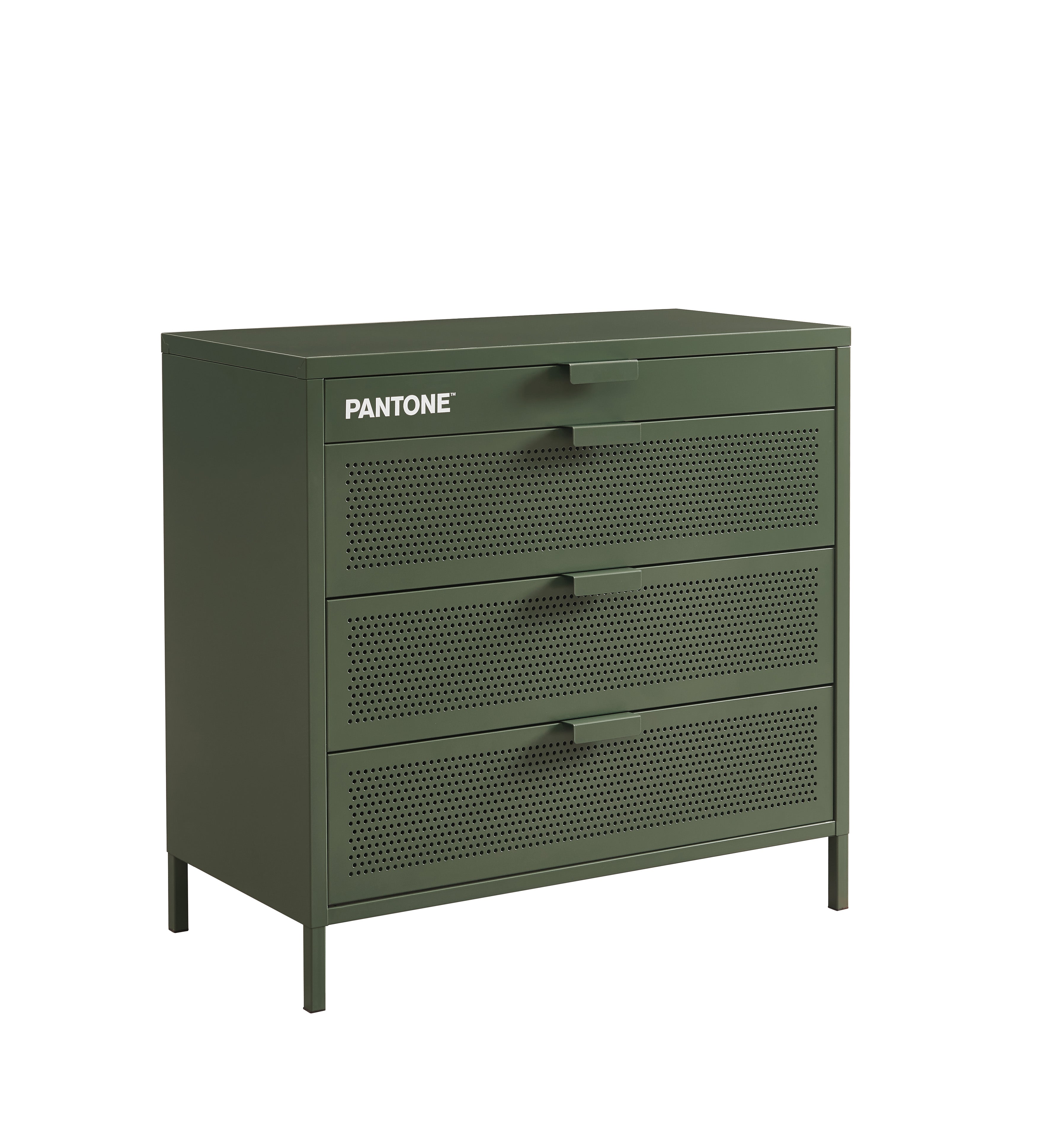 PANTONE® Metal 4-Drawer Chest – Olive green