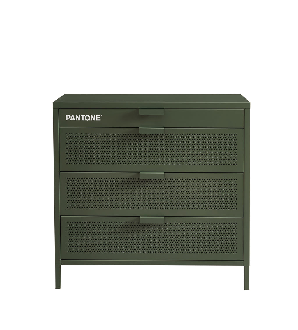 PANTONE® Metal 4-Drawer Chest – Olive green