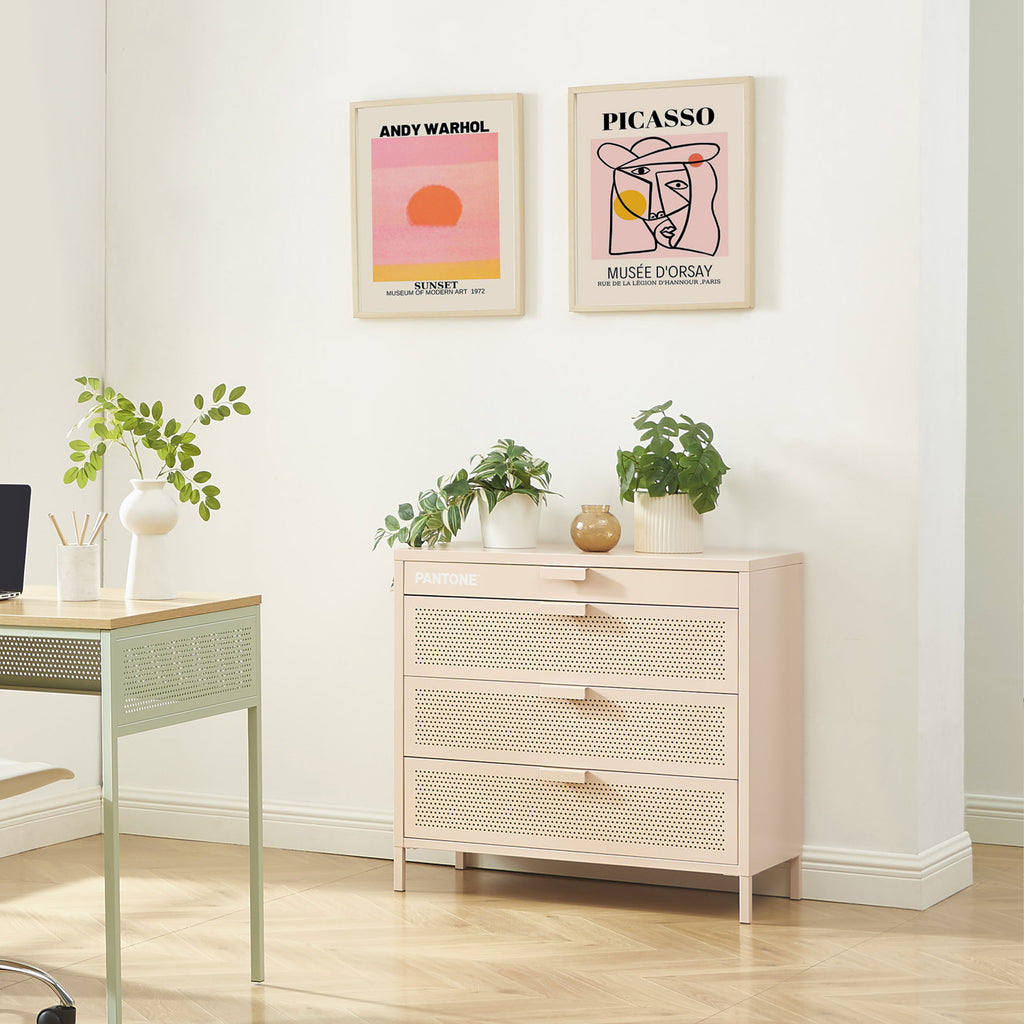 PANTONE® Metal 4-Drawer Chest – Pink