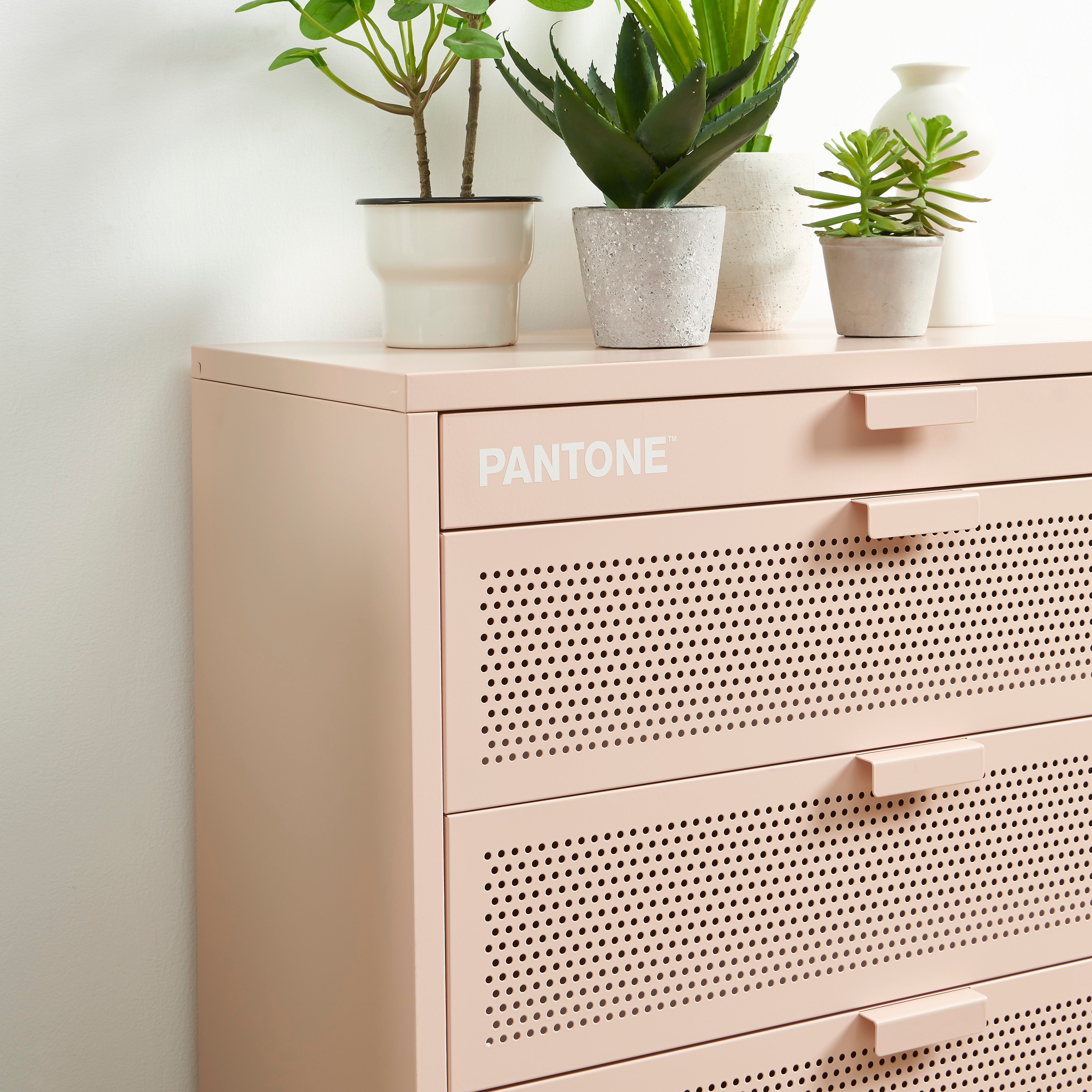 PANTONE® Metal 4-Drawer Chest – Pink