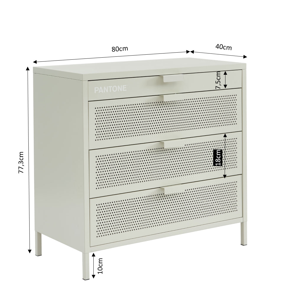 PANTONE® Metal 4-Drawer Chest – Sand