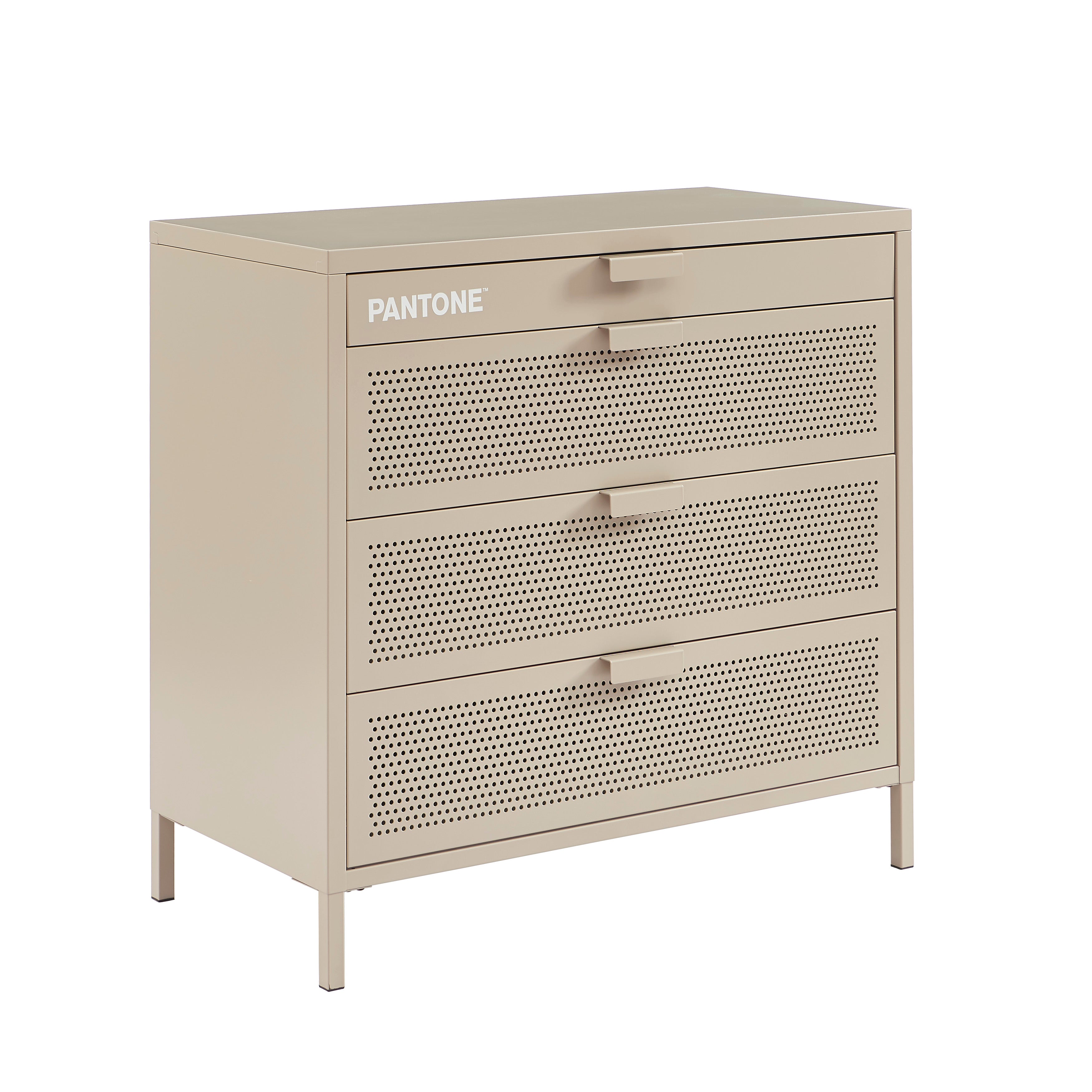 PANTONE® Metal 4-Drawer Chest – Taupe