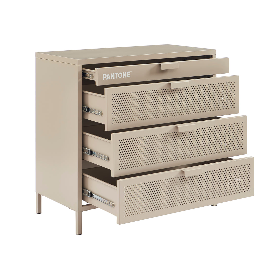 PANTONE® Metal 4-Drawer Chest – Taupe
