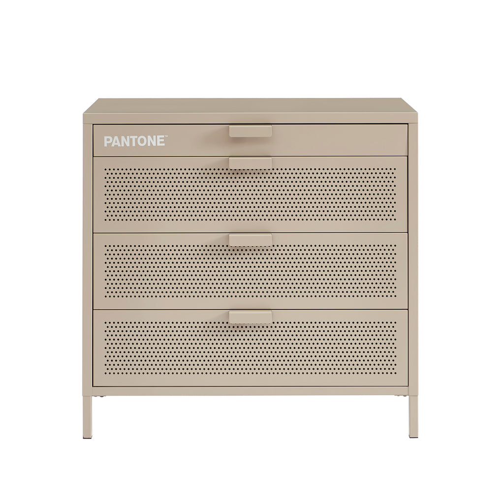 PANTONE® Metal 4-Drawer Chest – Taupe