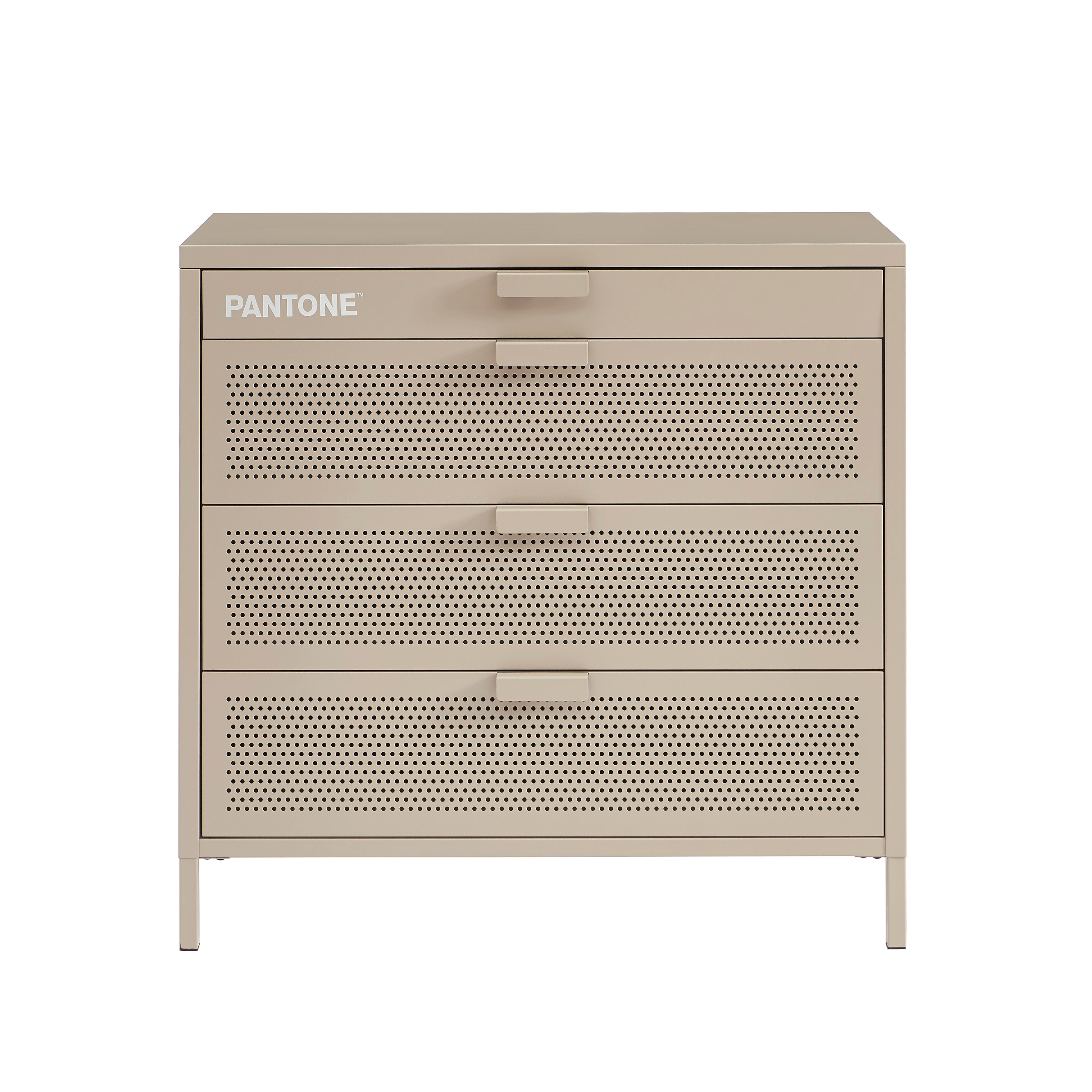 PANTONE® Metal 4-Drawer Chest – Taupe
