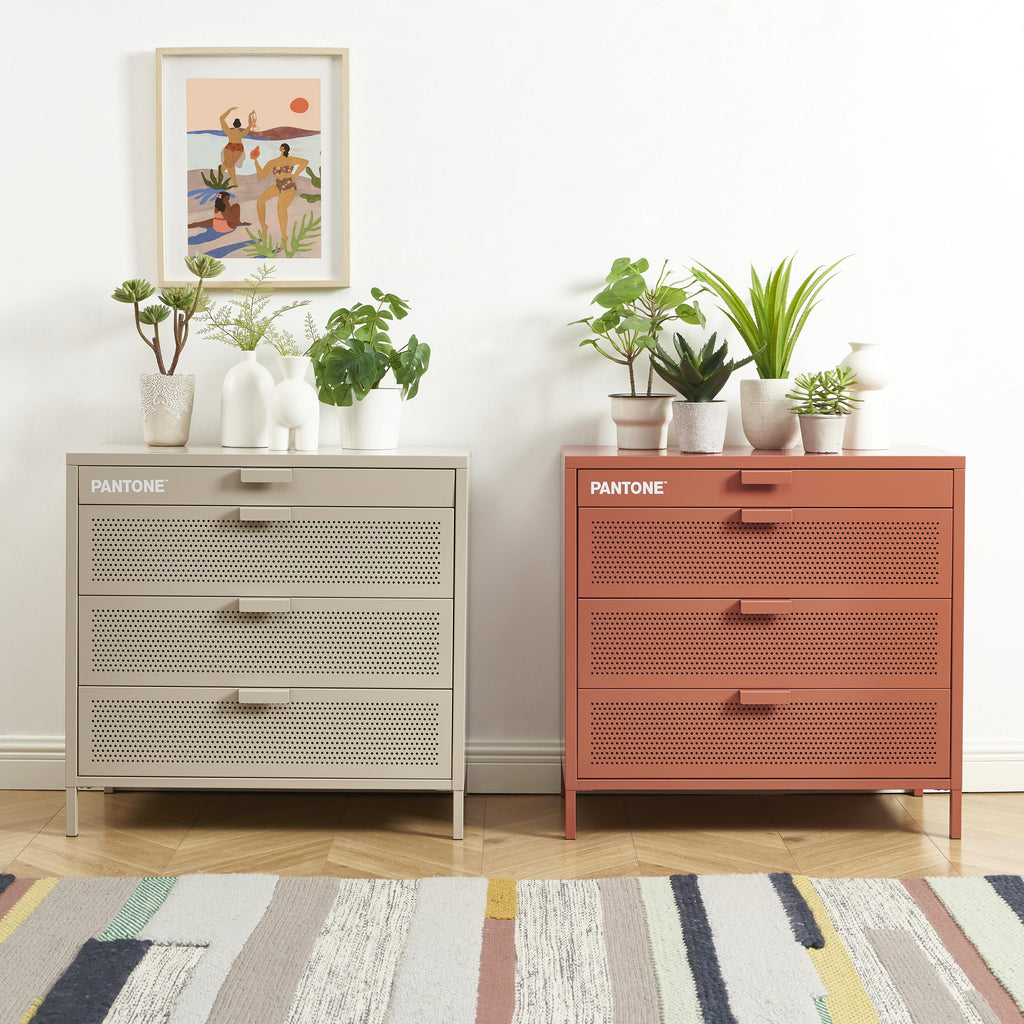 PANTONE® Metal 4-Drawer Chest – Terracotta