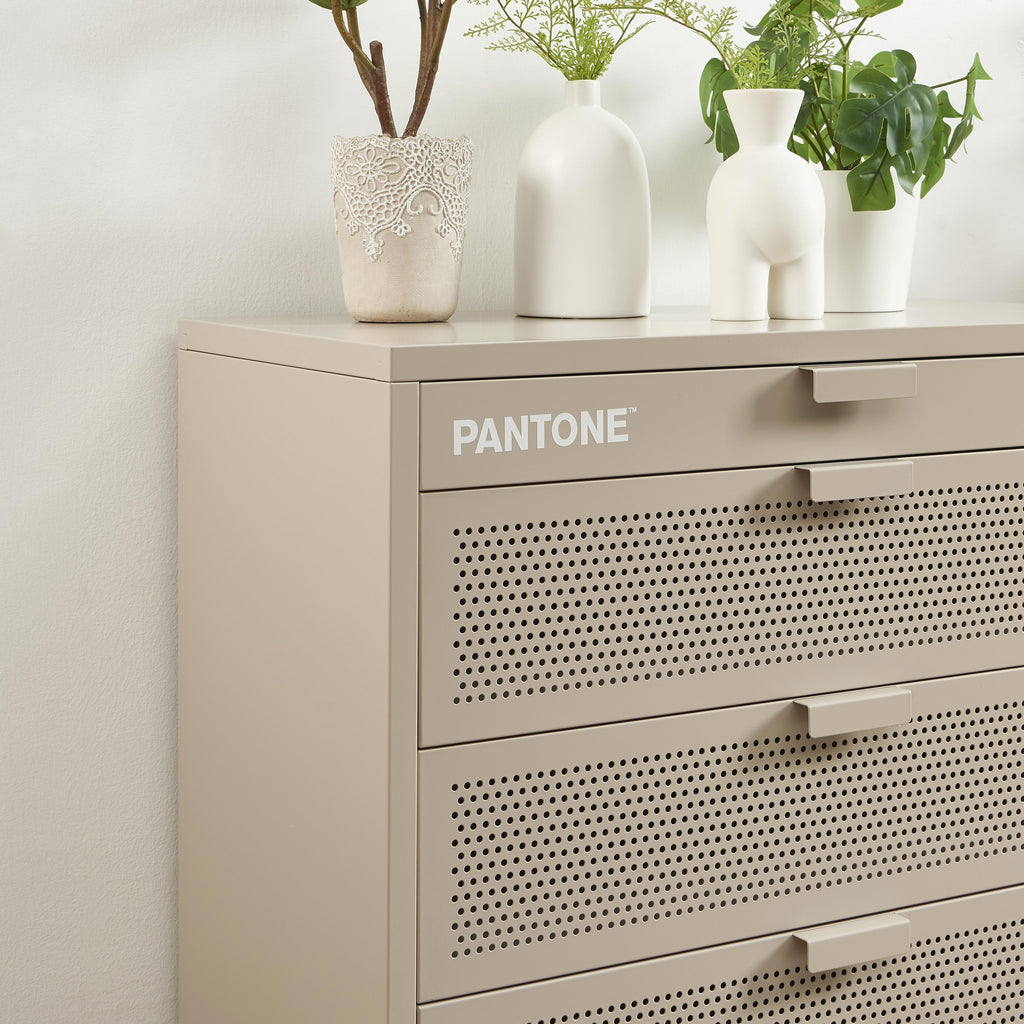 PANTONE® Metal 4-Drawer Chest – Taupe