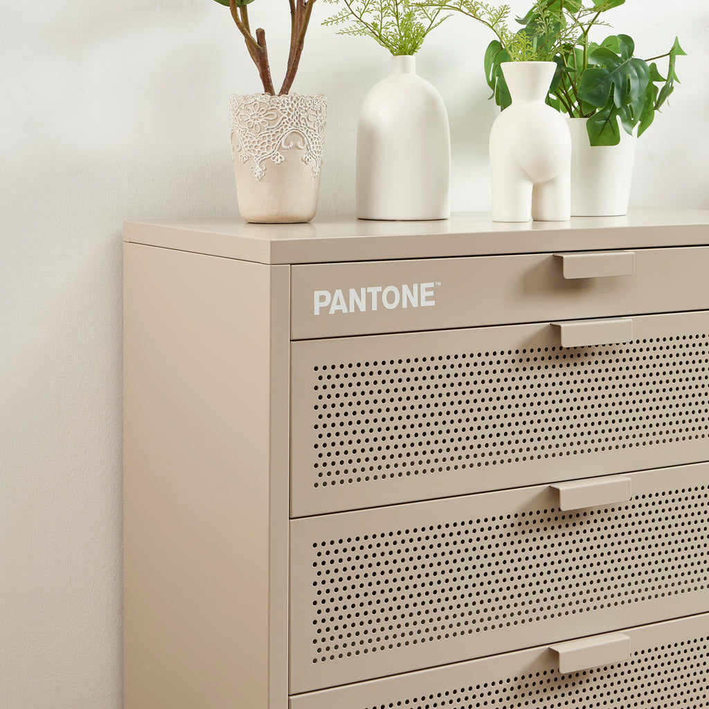 PANTONE® Metal 4-Drawer Chest – Taupe