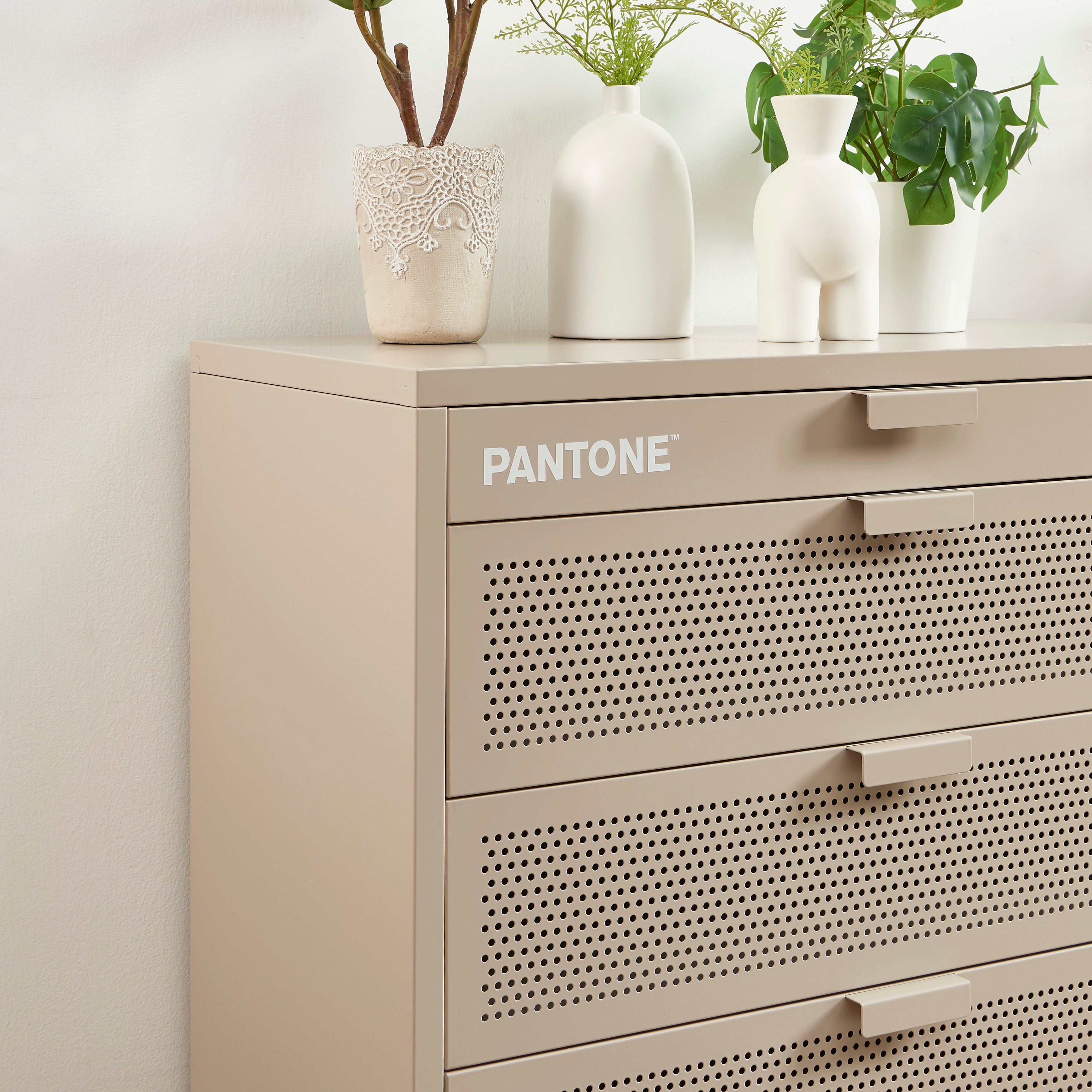PANTONE® Metal 4-Drawer Chest – Taupe