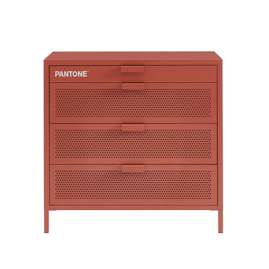 PANTONE® Metal 4-Drawer Chest – Terracotta
