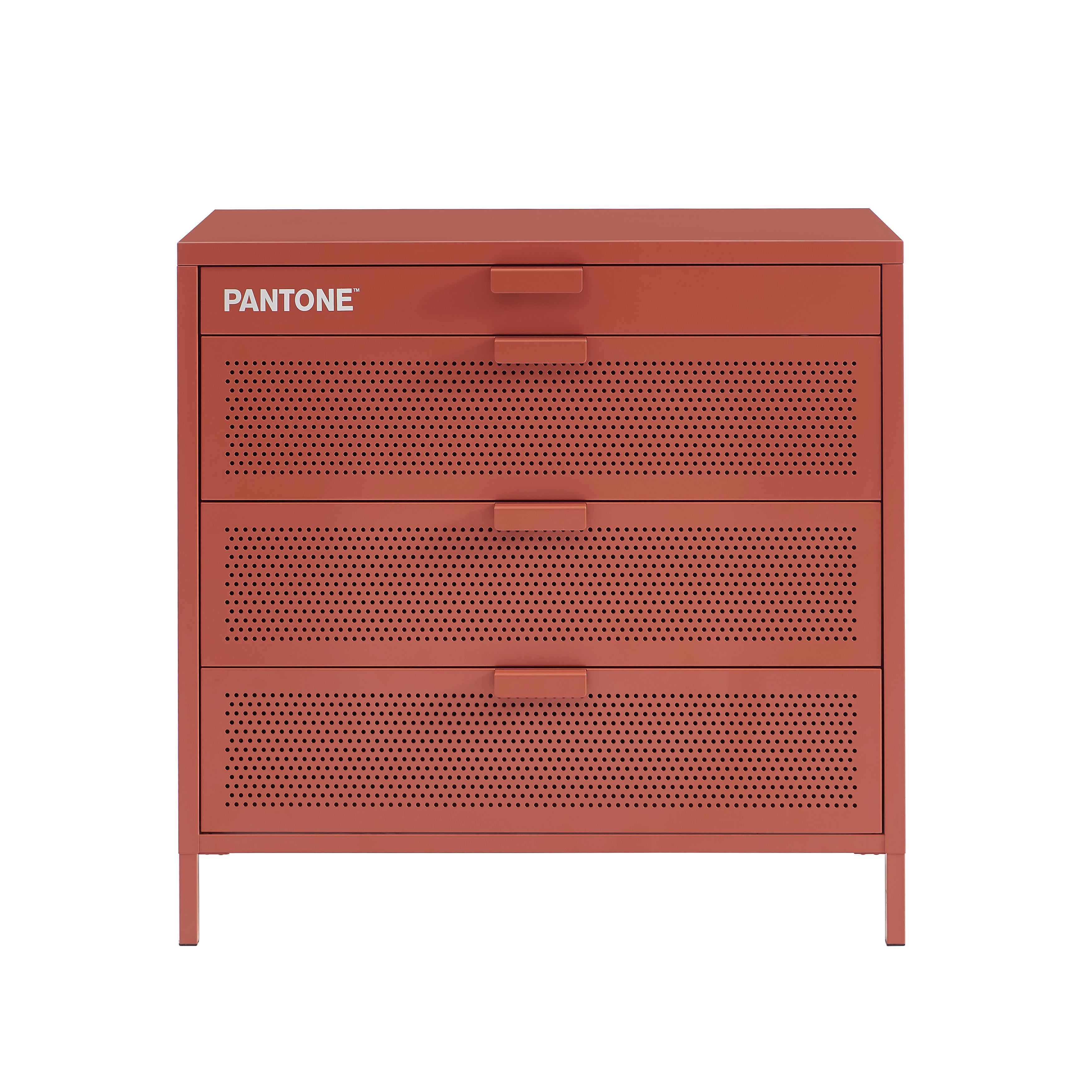 PANTONE® Metal 4-Drawer Chest – Terracotta