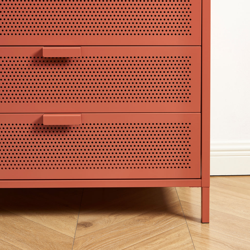 PANTONE® Metal 4-Drawer Chest – Terracotta