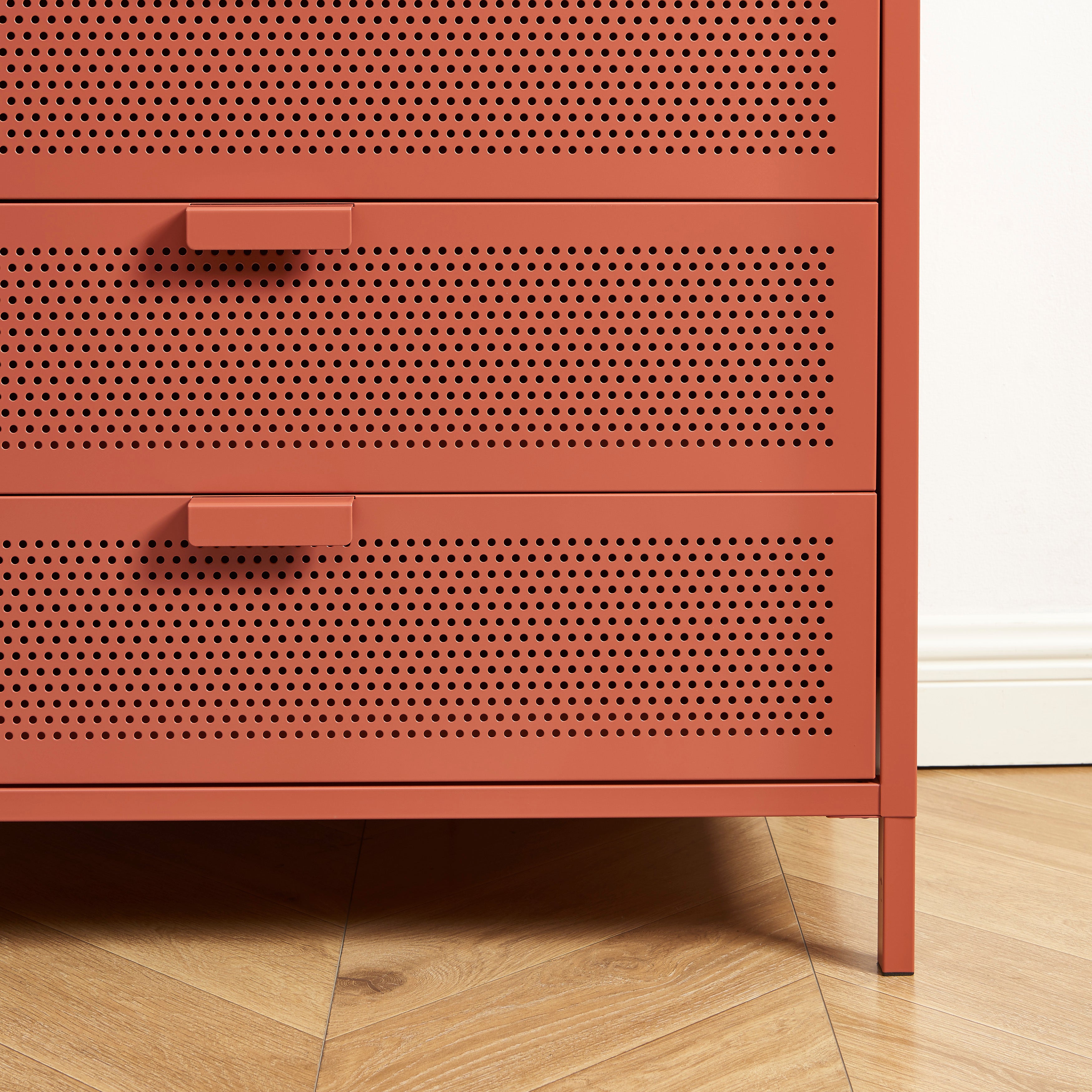 PANTONE® Metal 4-Drawer Chest – Terracotta