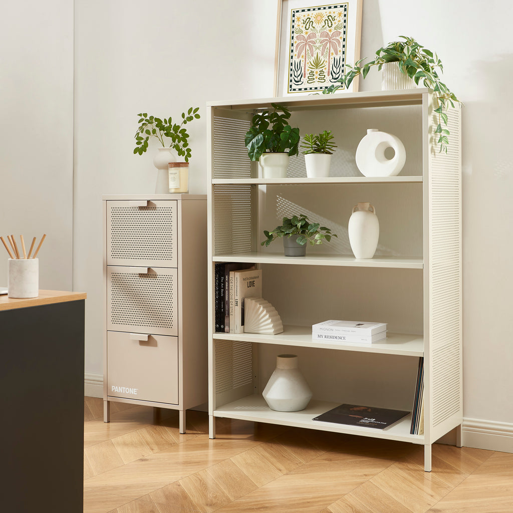 PANTONE® Metal Bookcase – Taupe