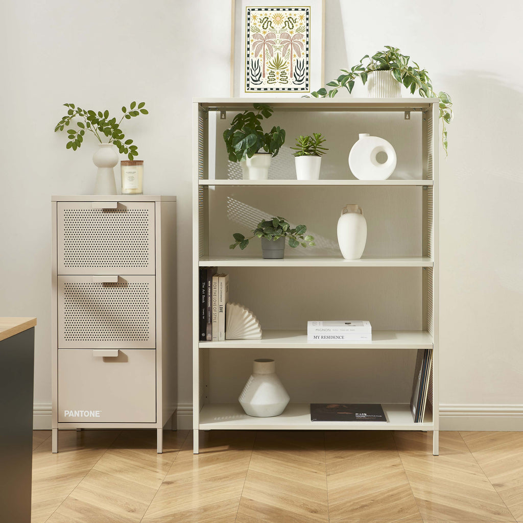 PANTONE® Metal Bookcase – Taupe